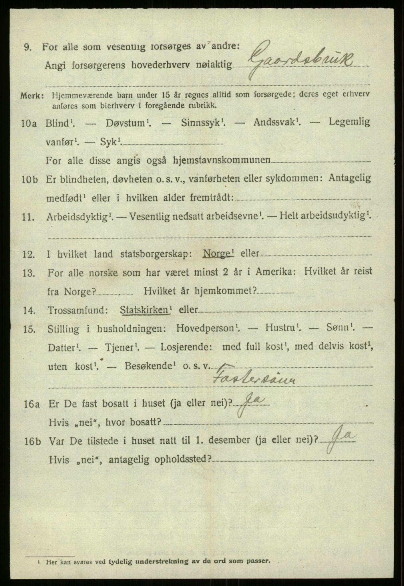 SAB, 1920 census for Naustdal, 1920, p. 1270