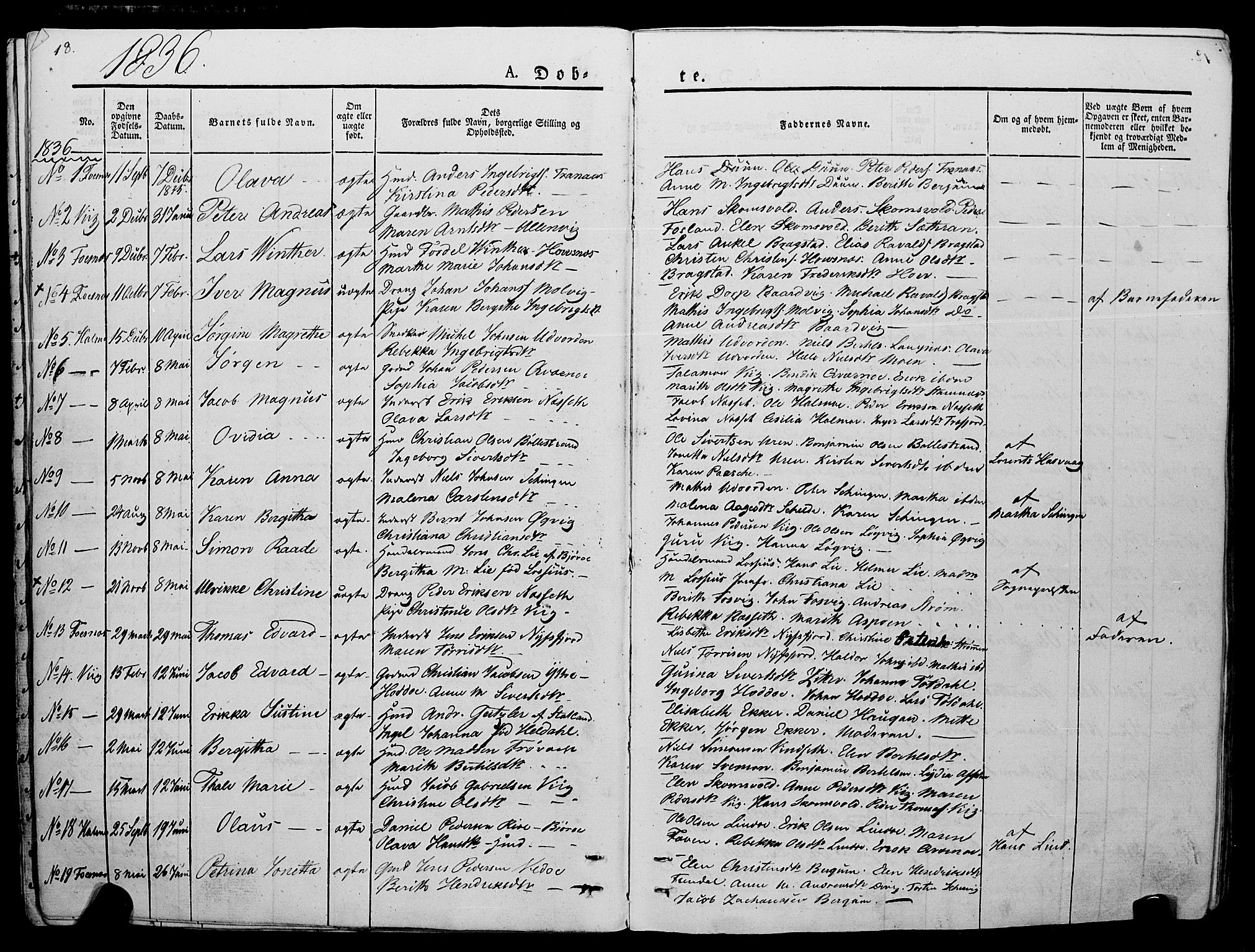 Ministerialprotokoller, klokkerbøker og fødselsregistre - Nord-Trøndelag, SAT/A-1458/773/L0614: Parish register (official) no. 773A05, 1831-1856, p. 18