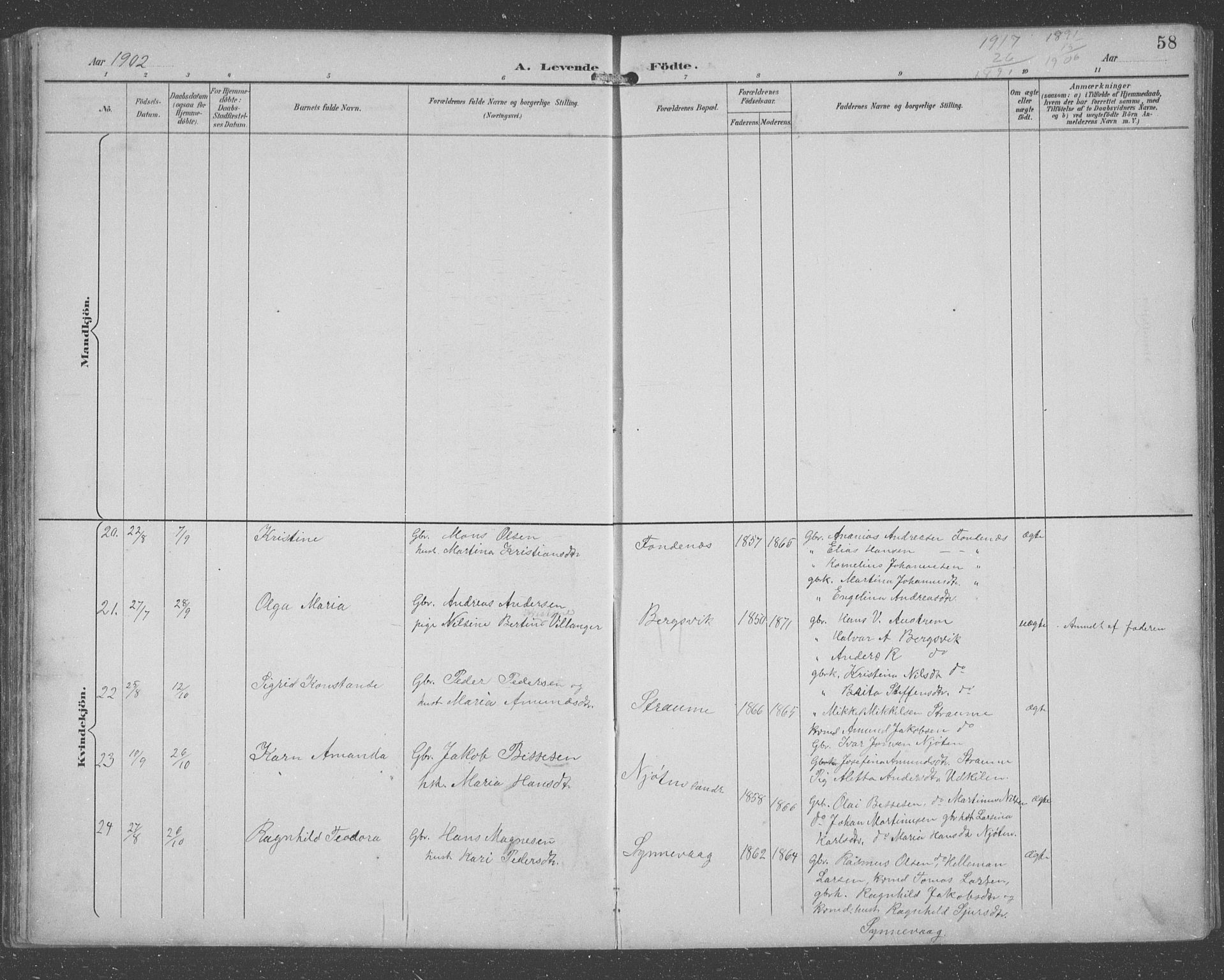 Lindås Sokneprestembete, AV/SAB-A-76701/H/Hab/Habc/L0004: Parish register (copy) no. C 4, 1894-1910, p. 58