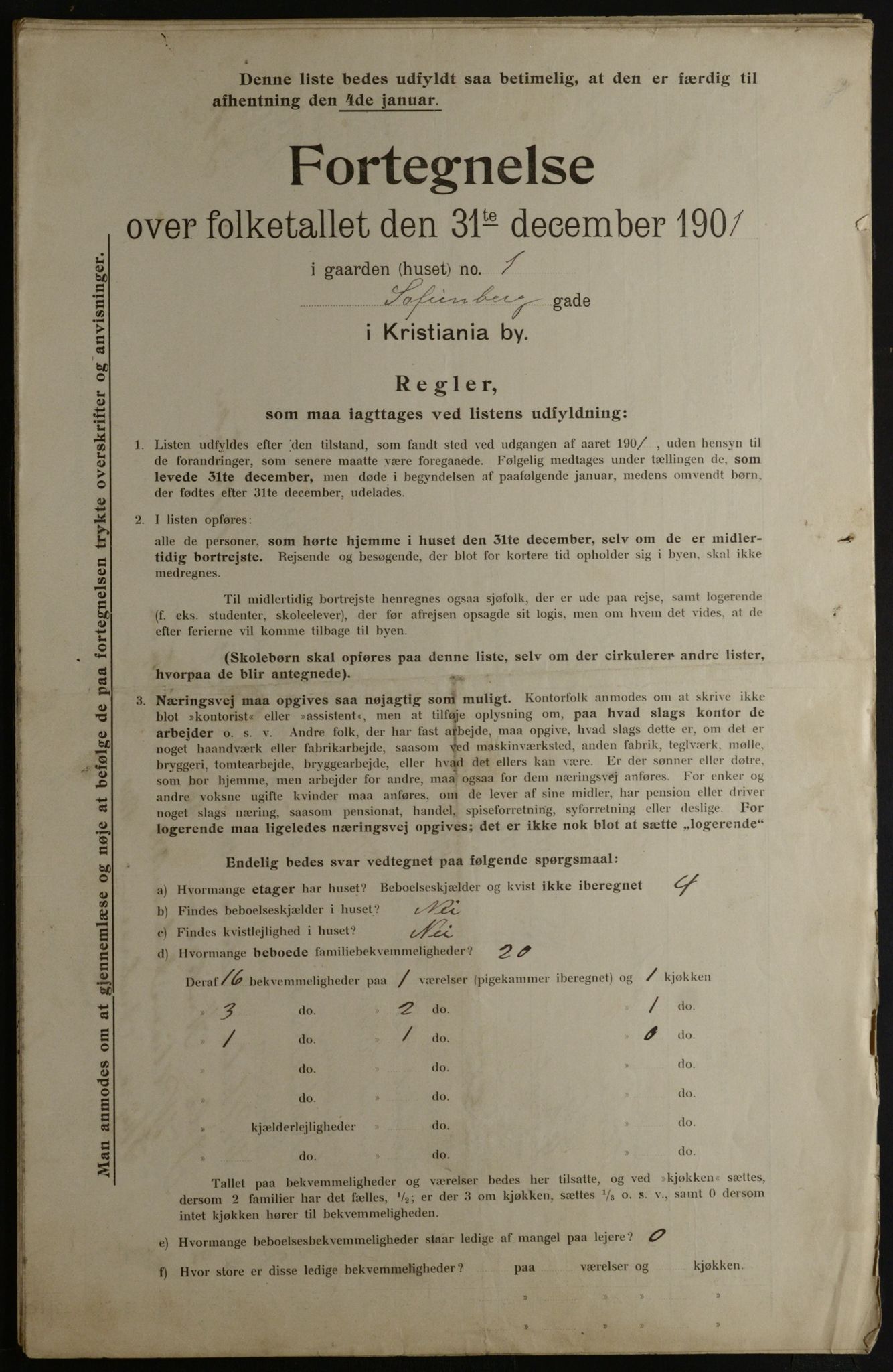 OBA, Municipal Census 1901 for Kristiania, 1901, p. 15126