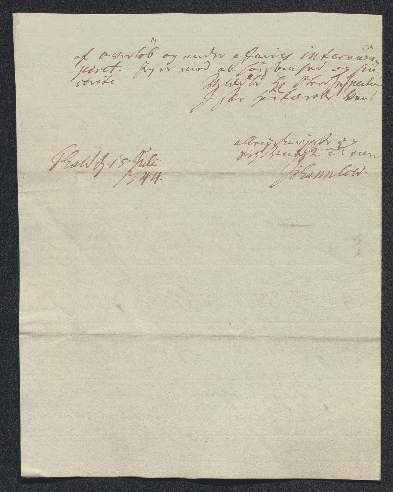 Kristiania tukthus, AV/SAO-A-10644/A/Ad/Adc/L0001: Innkomne skriv, 1740-1789, p. 121