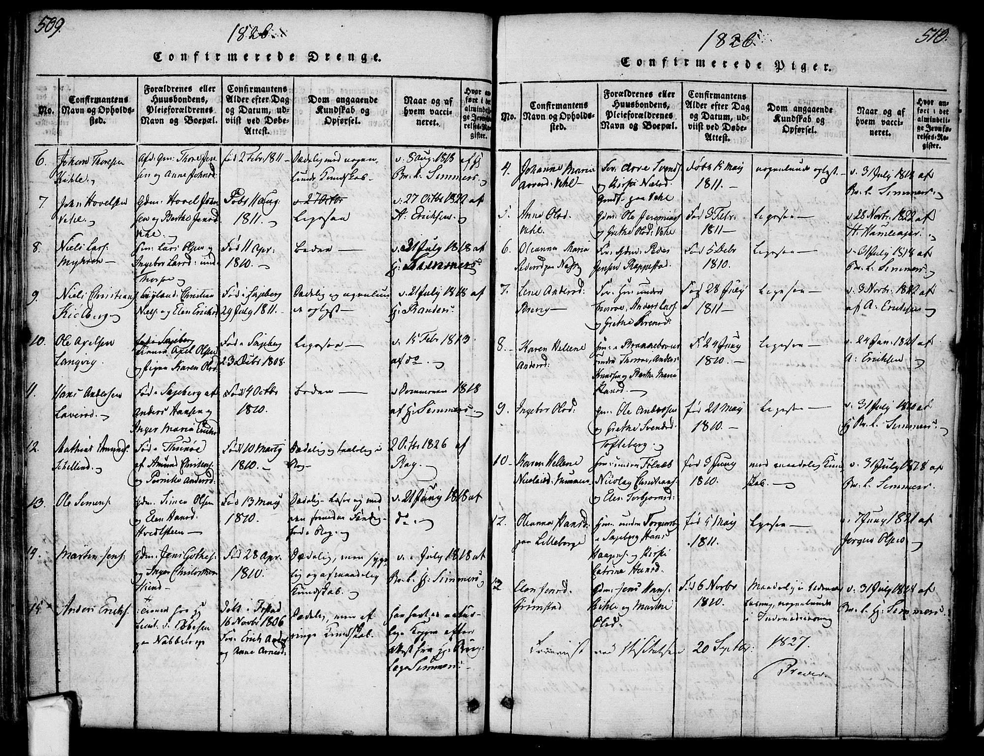 Borge prestekontor Kirkebøker, SAO/A-10903/F/Fa/L0003: Parish register (official) no. I 3, 1815-1836, p. 509-510