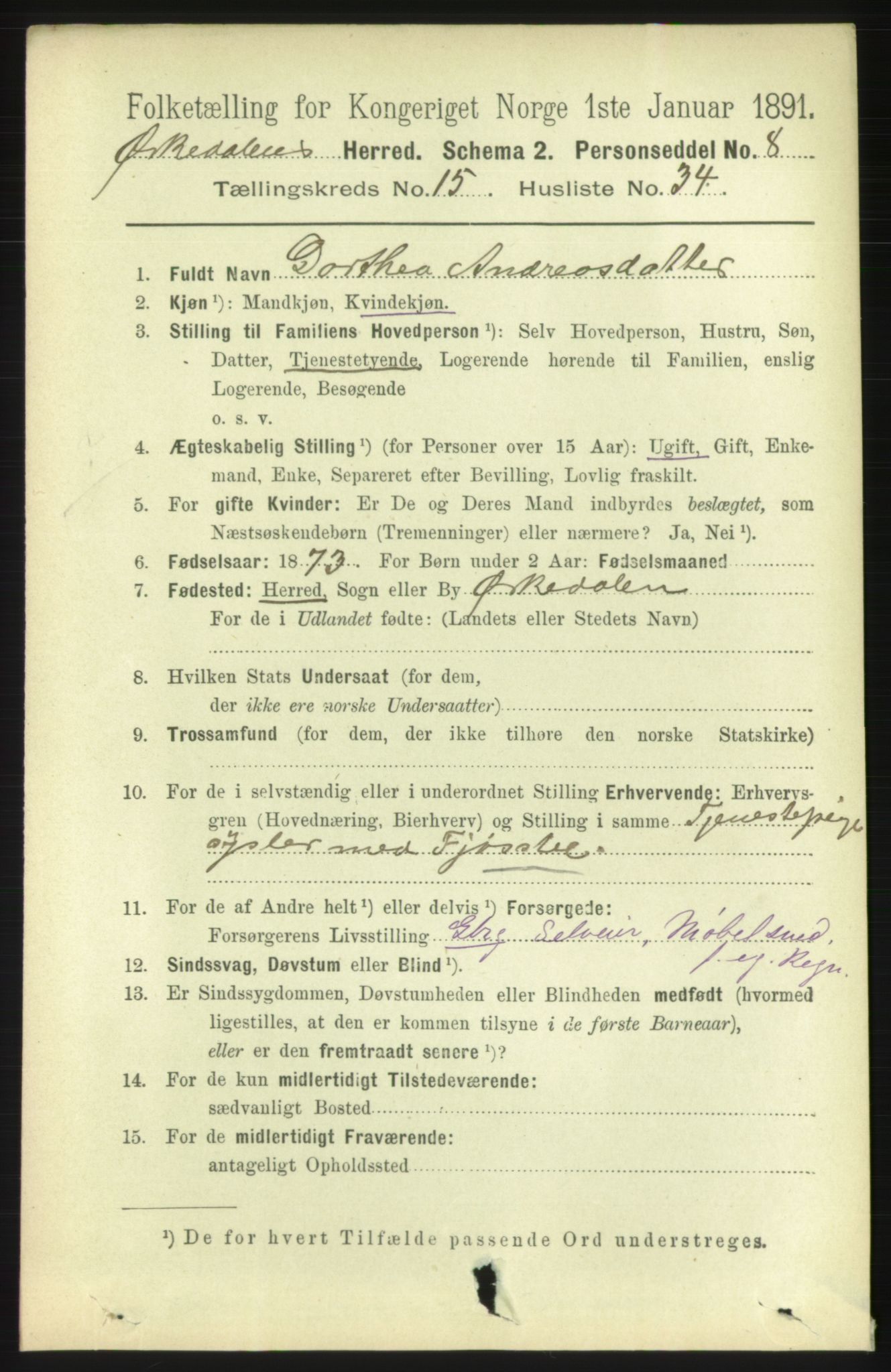 RA, 1891 census for 1638 Orkdal, 1891, p. 7115