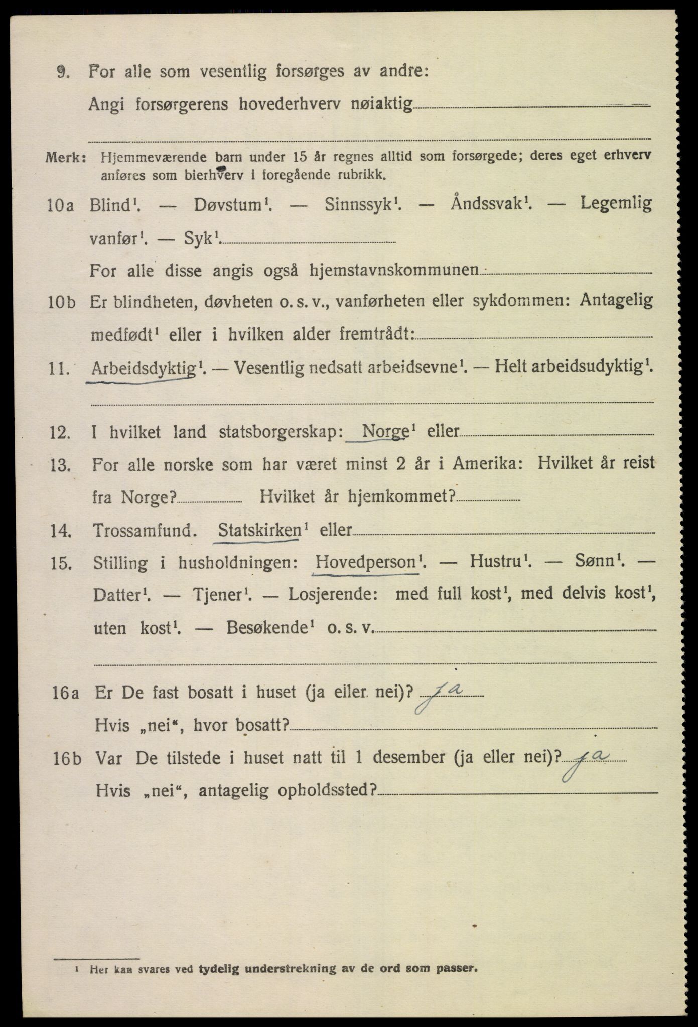 SAK, 1920 census for Åseral, 1920, p. 2065
