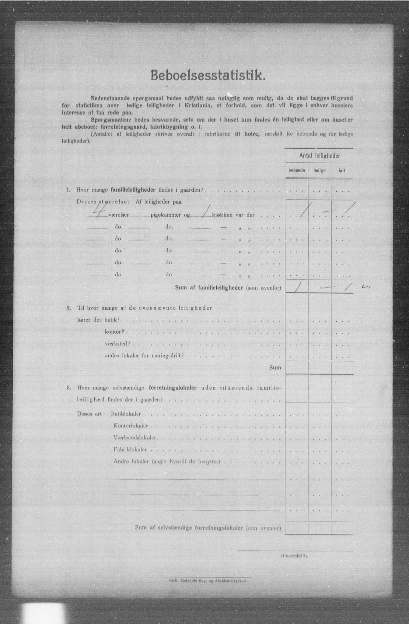 OBA, Municipal Census 1904 for Kristiania, 1904, p. 13607