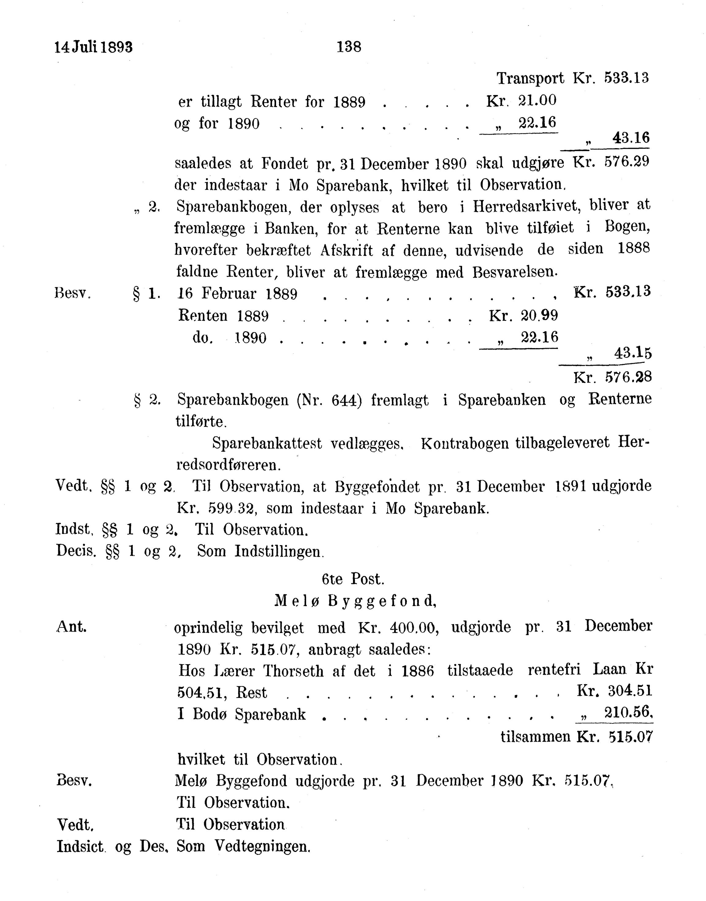 Nordland Fylkeskommune. Fylkestinget, AIN/NFK-17/176/A/Ac/L0016: Fylkestingsforhandlinger 1891-1893, 1891-1893