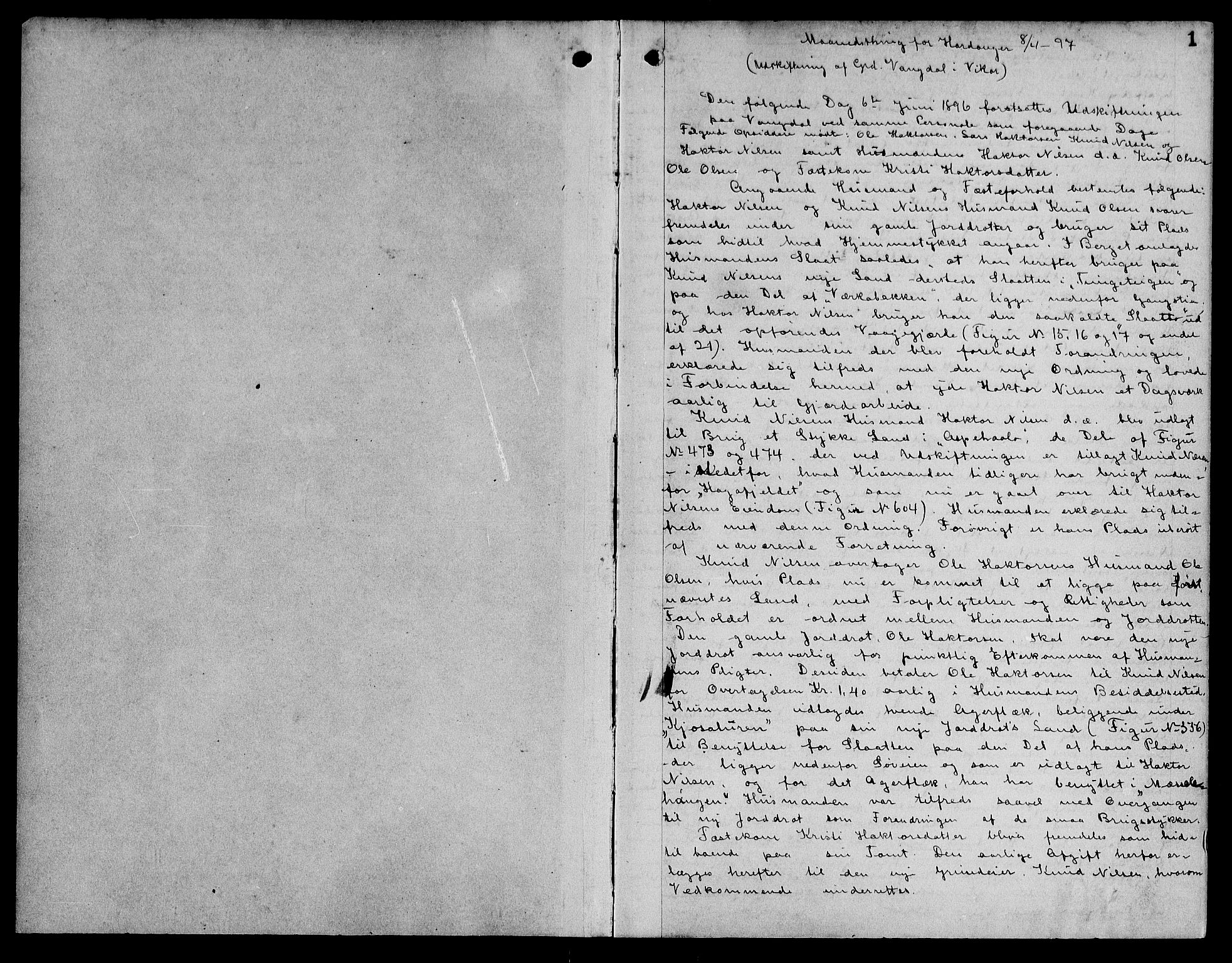 Hardanger og Voss sorenskriveri, AV/SAB-A-2501/2/2B/2Bh/L0008: Mortgage book no. II.B.h.8, 1897-1900, p. 1