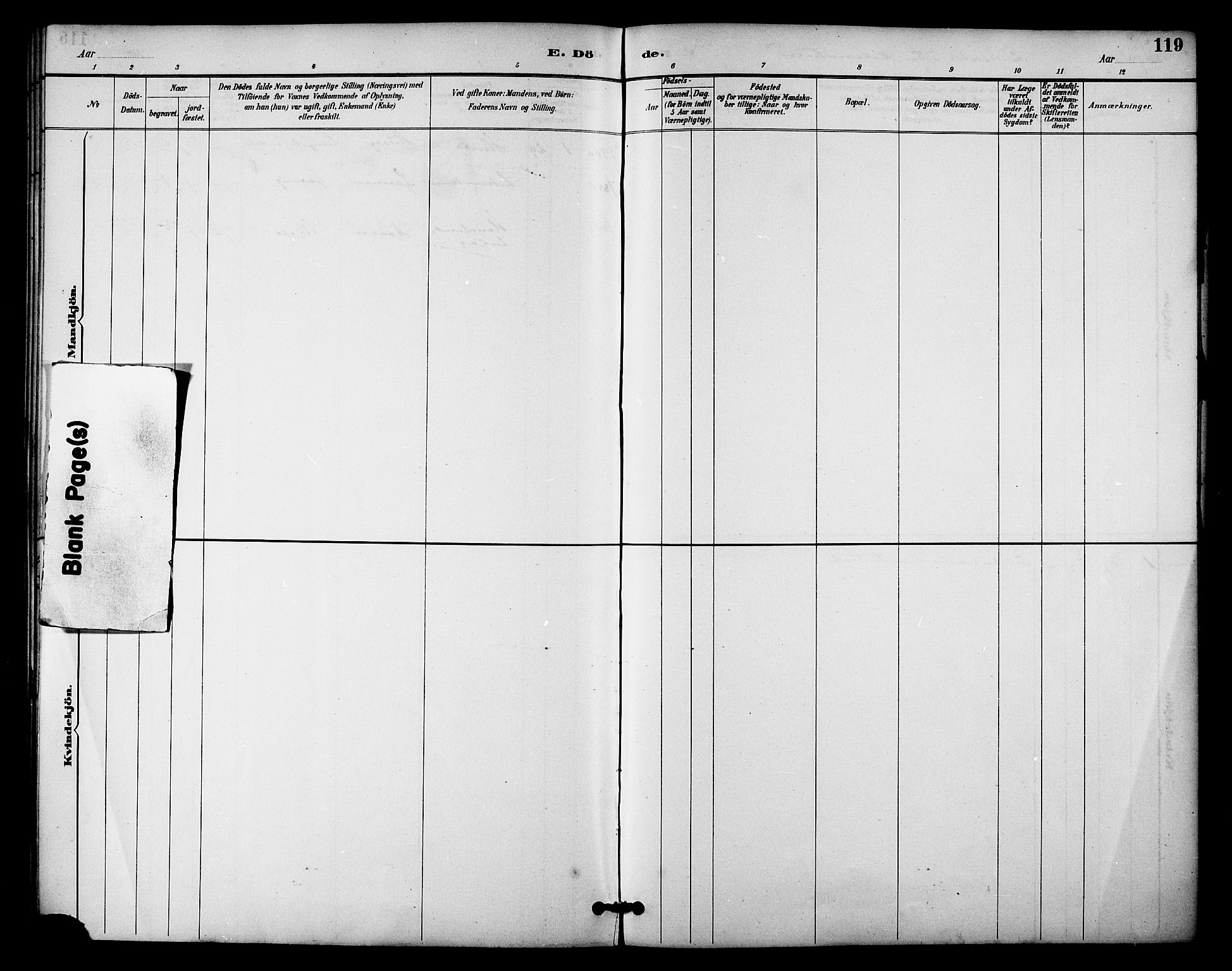 Ministerialprotokoller, klokkerbøker og fødselsregistre - Nordland, AV/SAT-A-1459/840/L0580: Parish register (official) no. 840A02, 1887-1909, p. 119