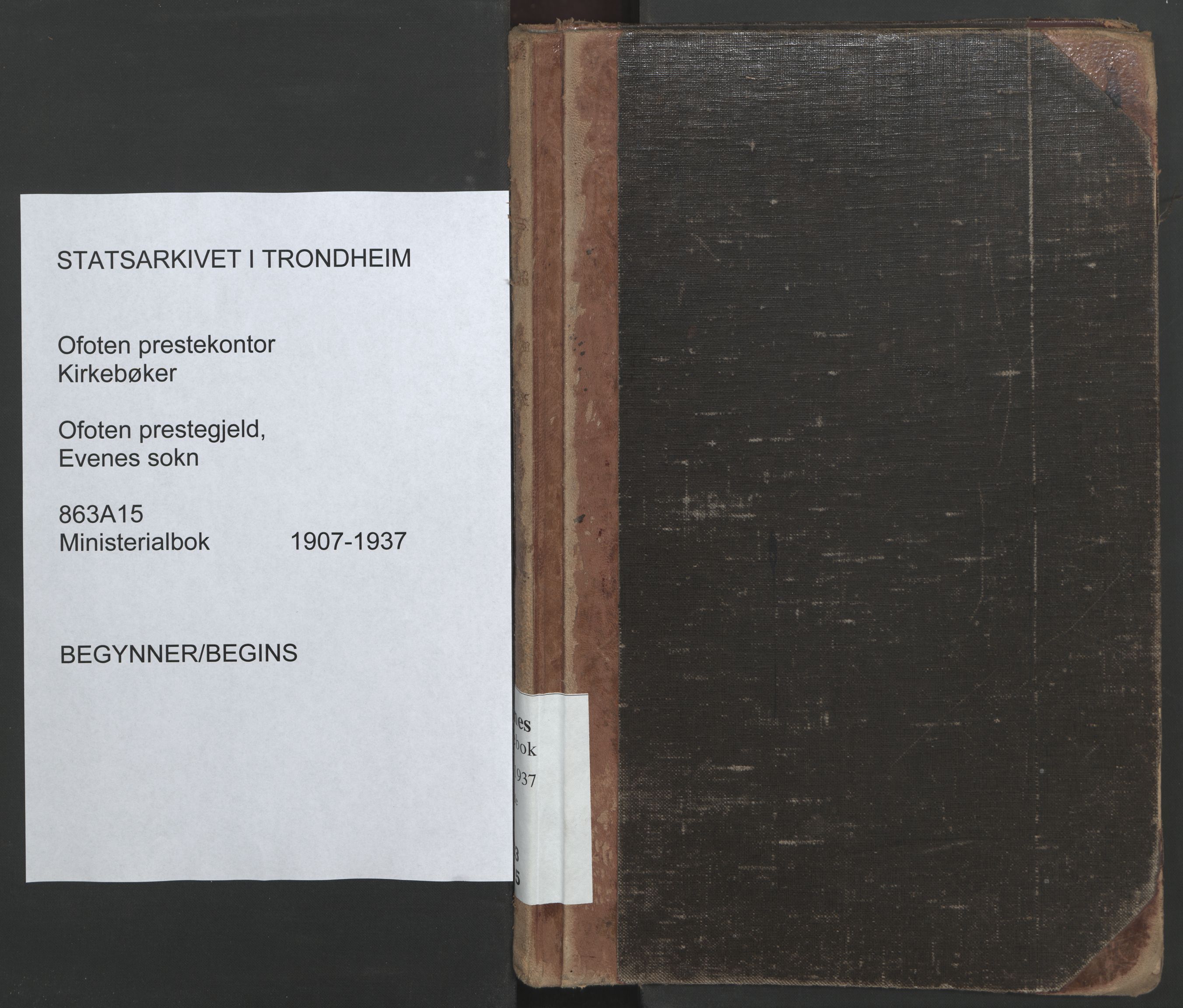 Ministerialprotokoller, klokkerbøker og fødselsregistre - Nordland, SAT/A-1459/863/L0903: Parish register (official) no. 863A15, 1907-1937