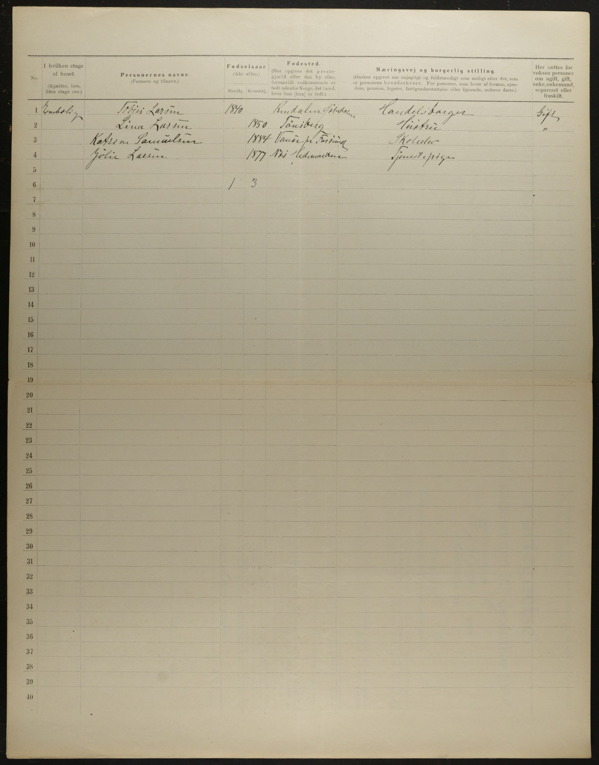 OBA, Municipal Census 1901 for Kristiania, 1901, p. 11539