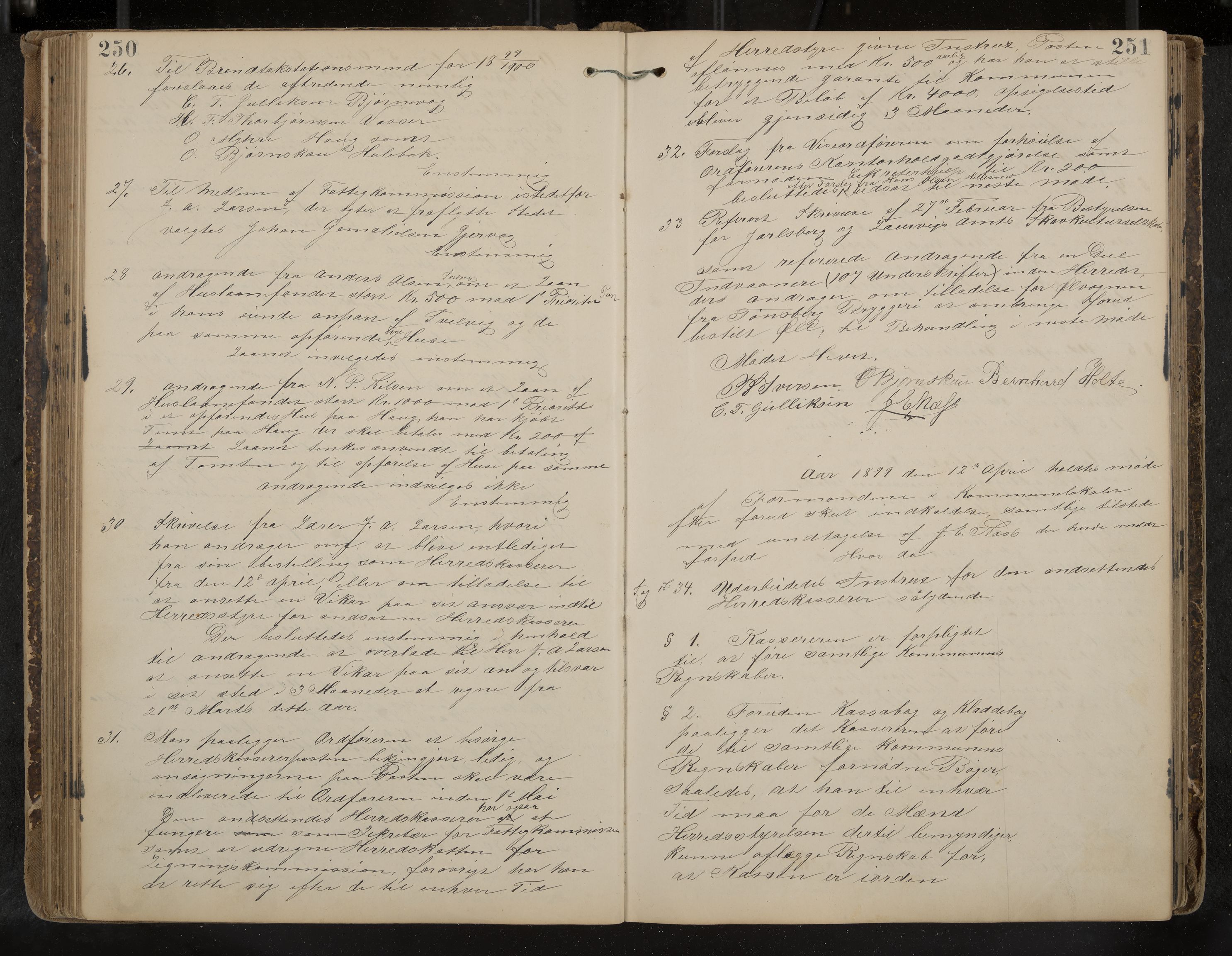 Tjøme formannskap og sentraladministrasjon, IKAK/0723021-1/A/L0003: Møtebok, 1886-1915, p. 250-251