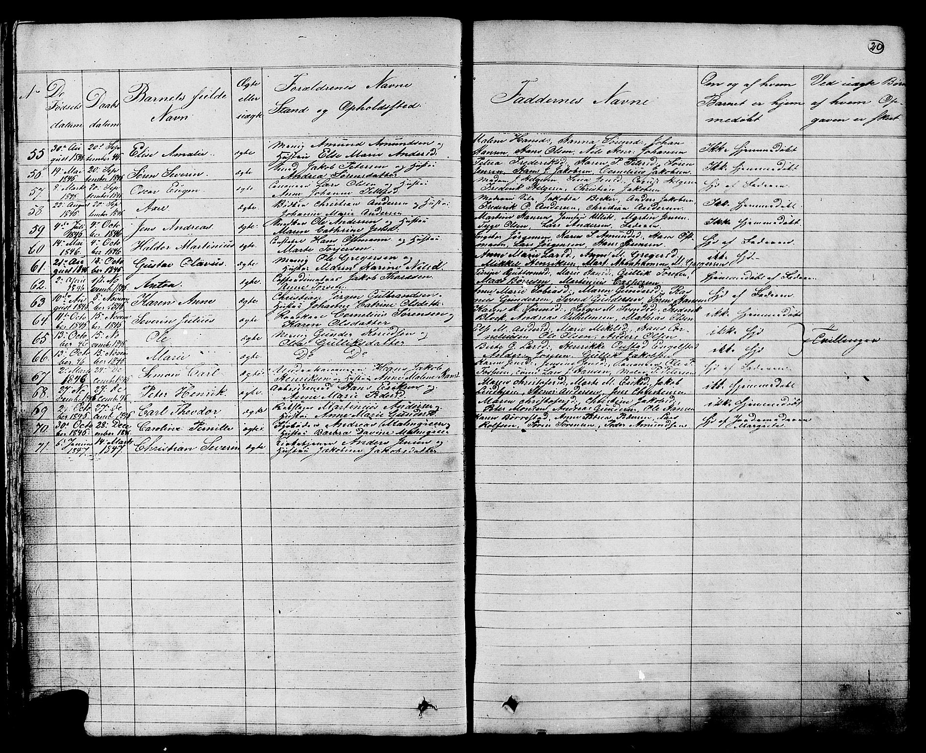 Stavern kirkebøker, AV/SAKO-A-318/G/Ga/L0002: Parish register (copy) no. 2, 1839-1909, p. 20