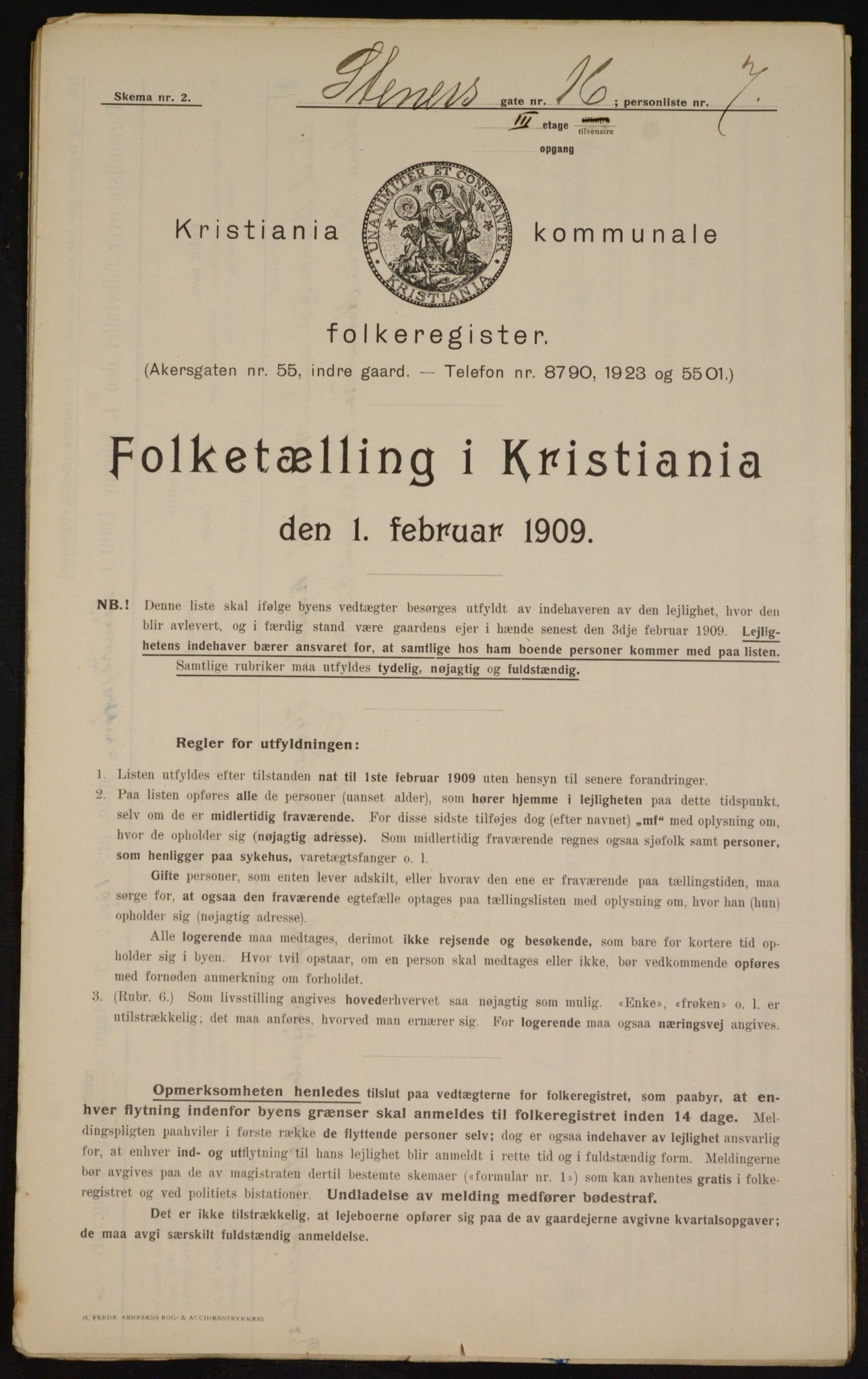 OBA, Municipal Census 1909 for Kristiania, 1909, p. 91831