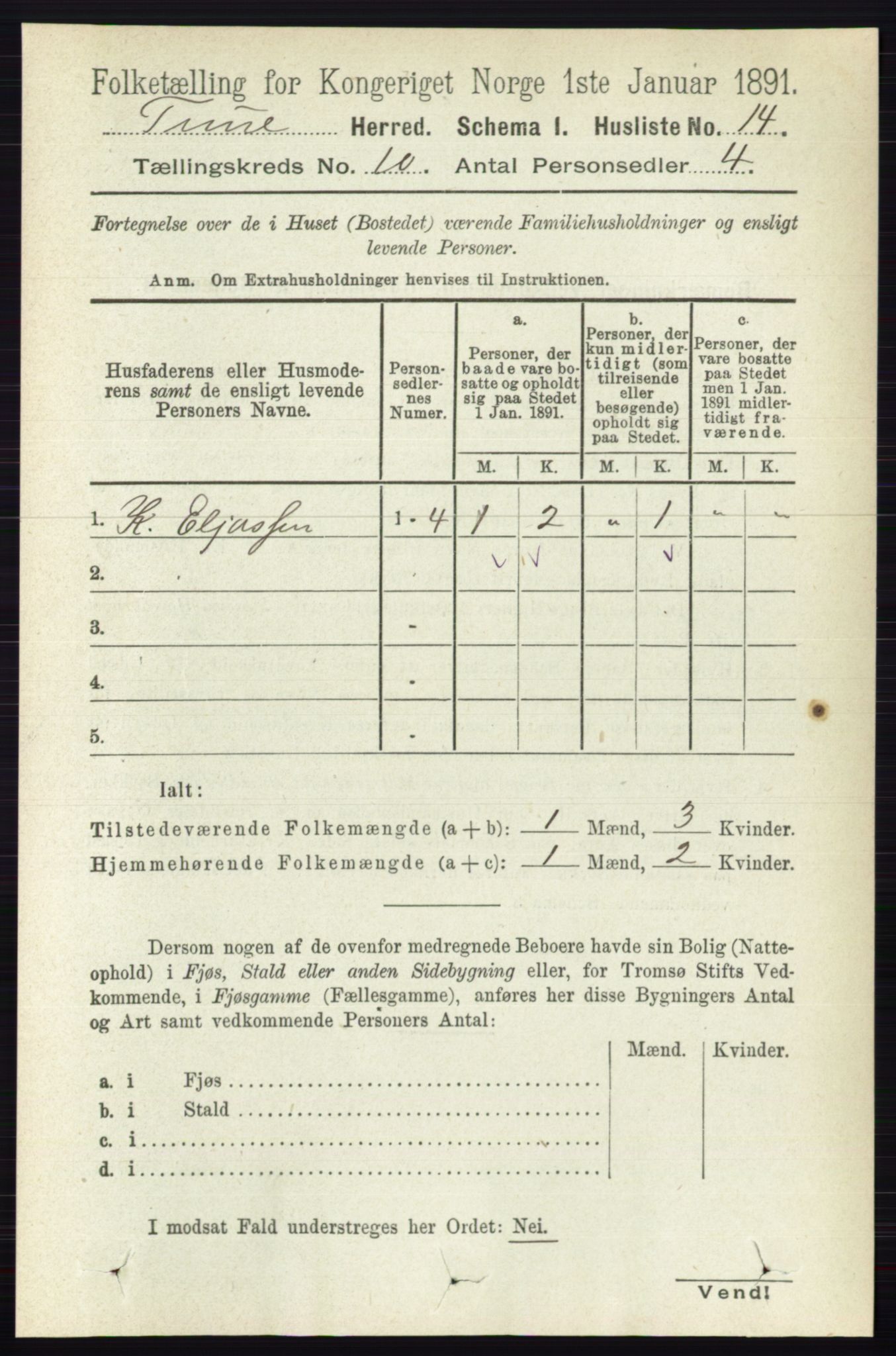 RA, 1891 census for 0130 Tune, 1891, p. 6518