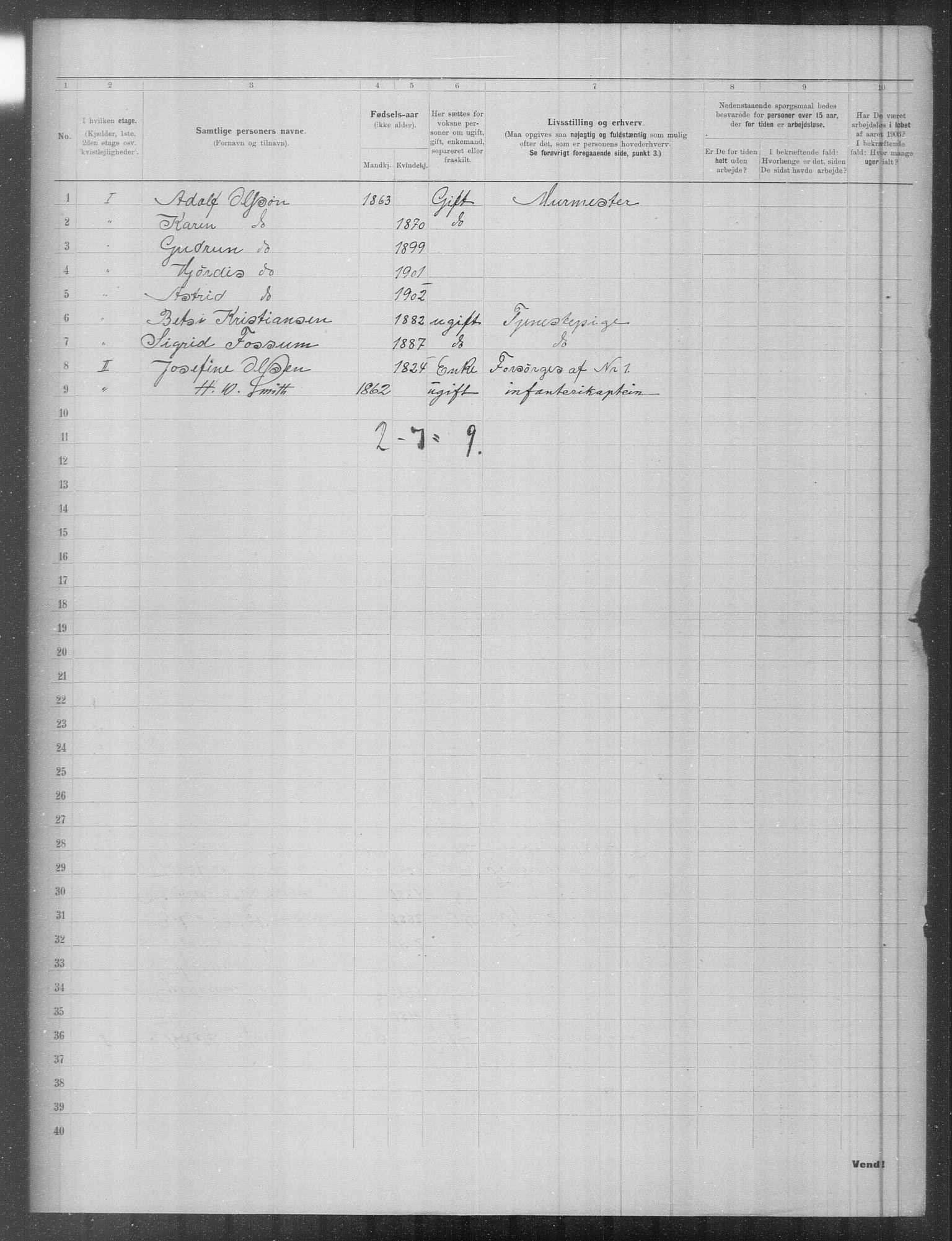 OBA, Municipal Census 1903 for Kristiania, 1903, p. 4798