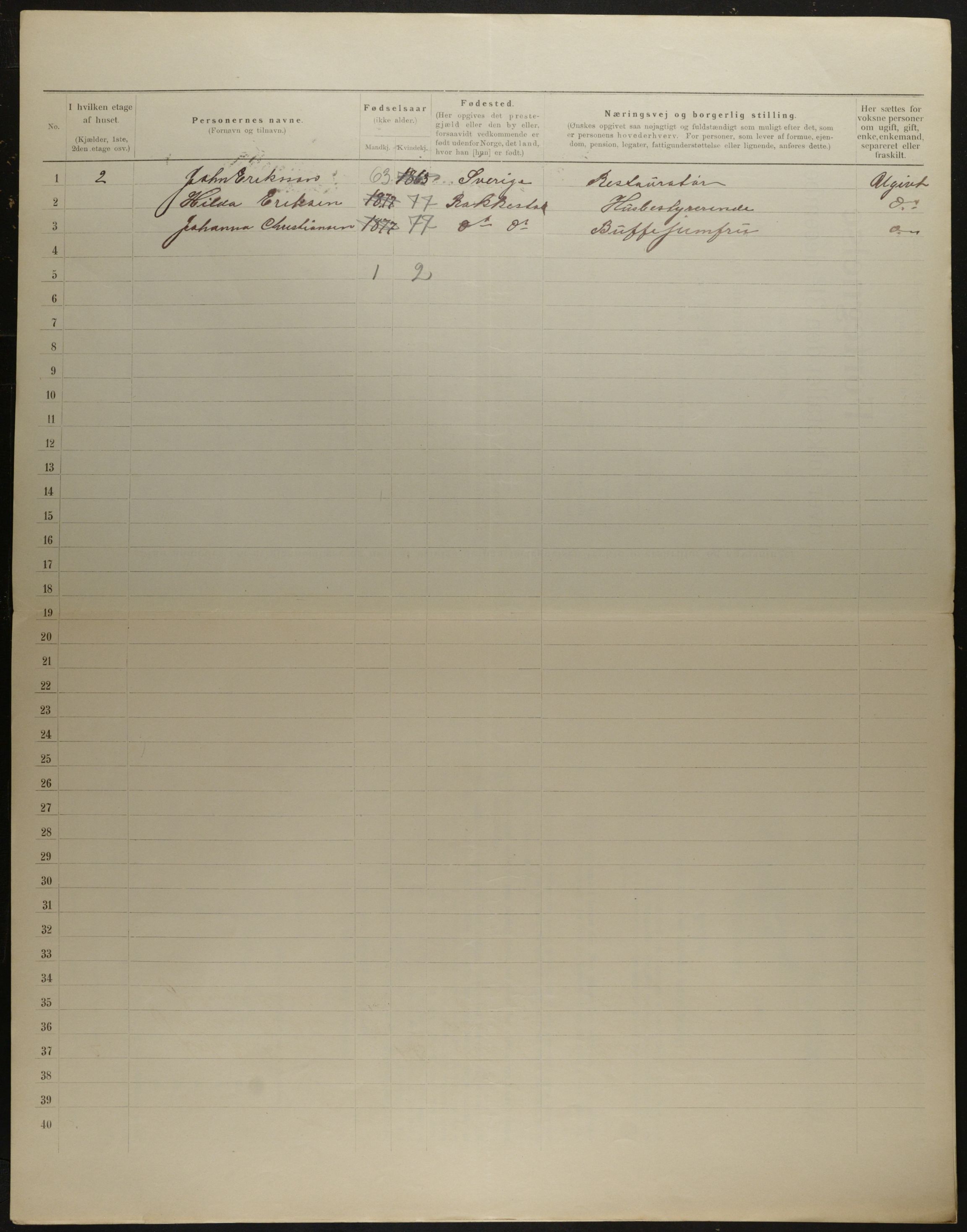 OBA, Municipal Census 1901 for Kristiania, 1901, p. 8896