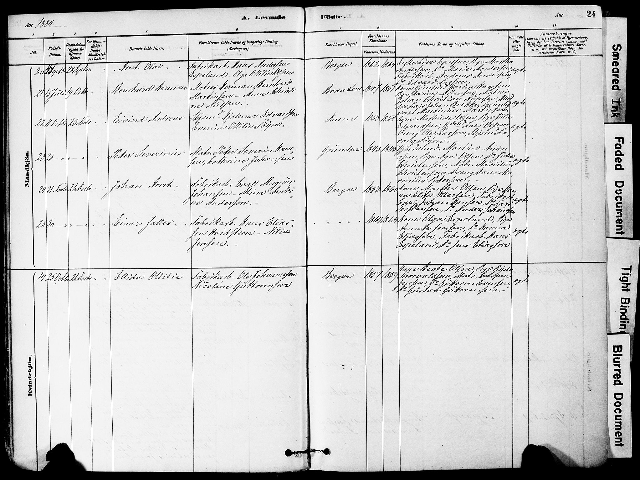 Strømm kirkebøker, AV/SAKO-A-322/F/Fa/L0004: Parish register (official) no. I 4, 1878-1899, p. 24