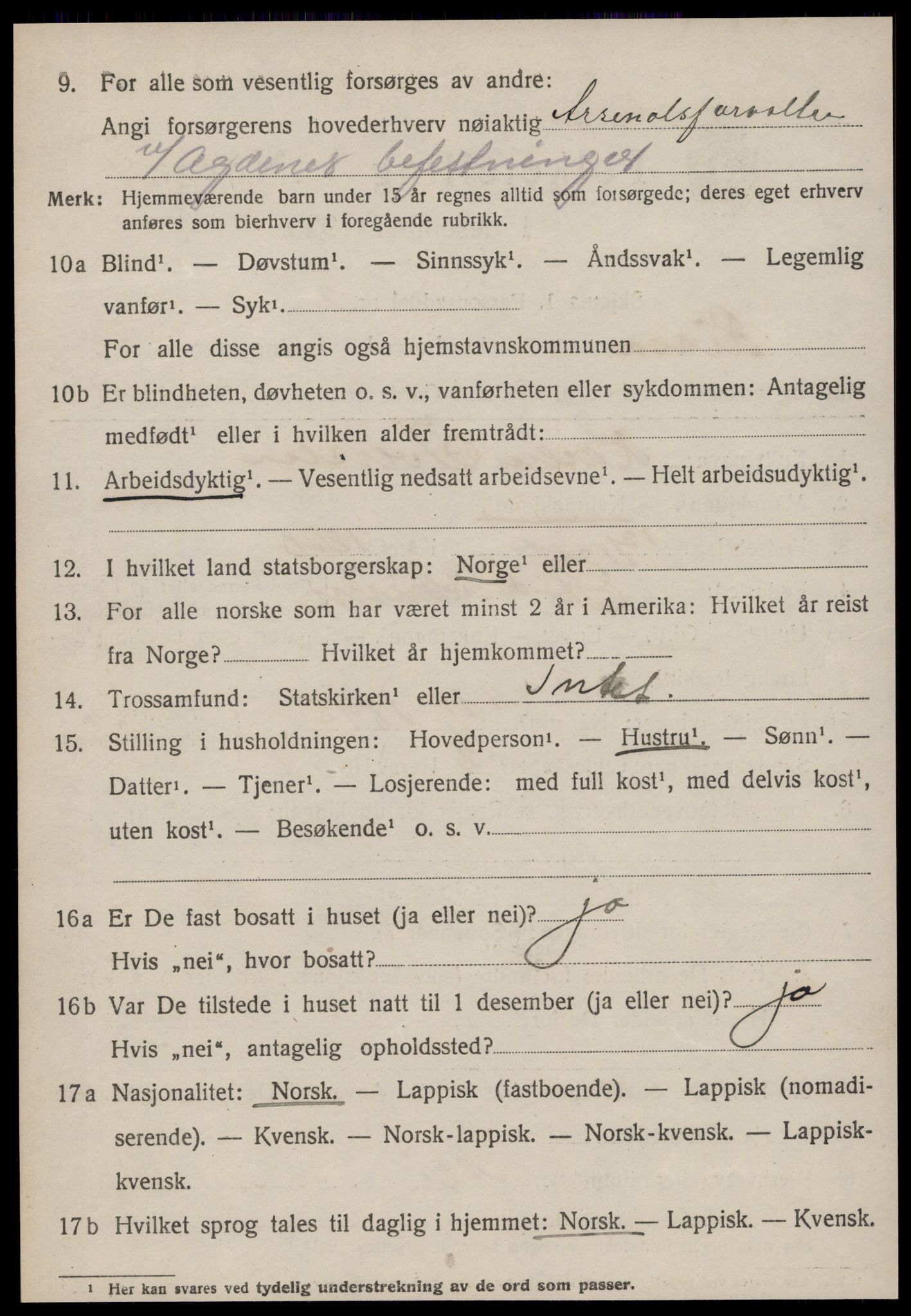SAT, 1920 census for Rissa, 1920, p. 2322