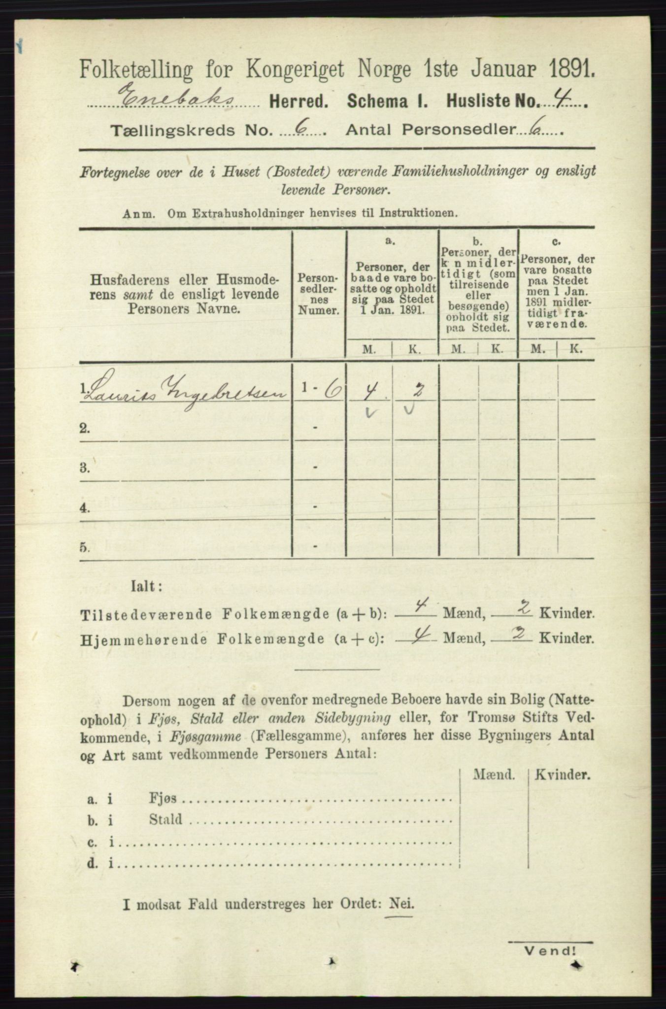 RA, 1891 census for 0229 Enebakk, 1891, p. 2797