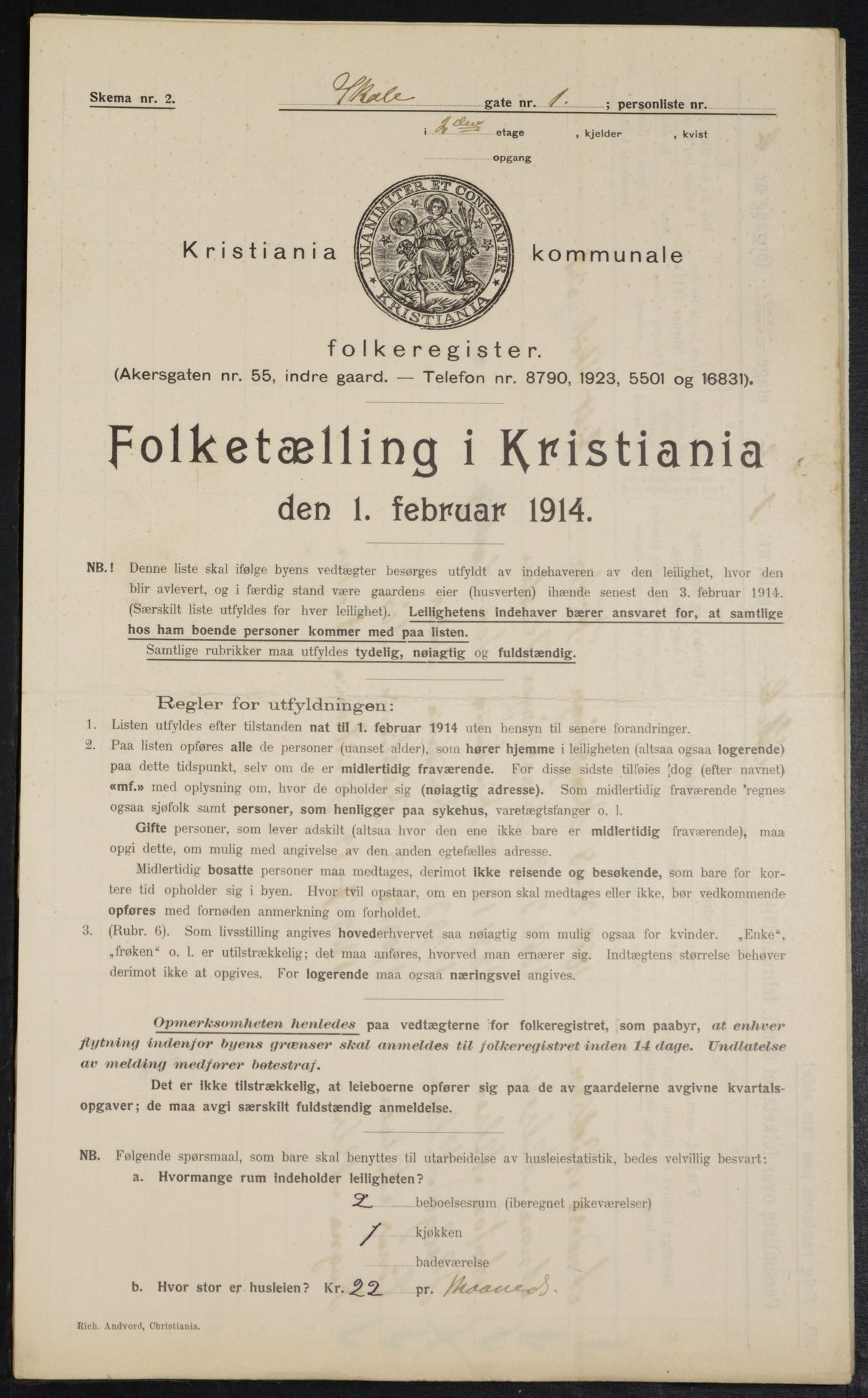 OBA, Municipal Census 1914 for Kristiania, 1914, p. 96050