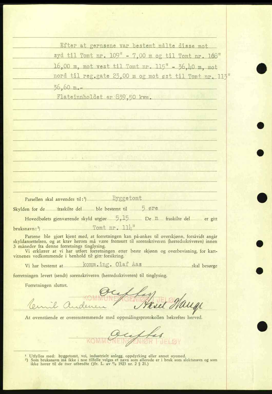 Moss sorenskriveri, SAO/A-10168: Mortgage book no. A9, 1941-1942, Diary no: : 2153/1941