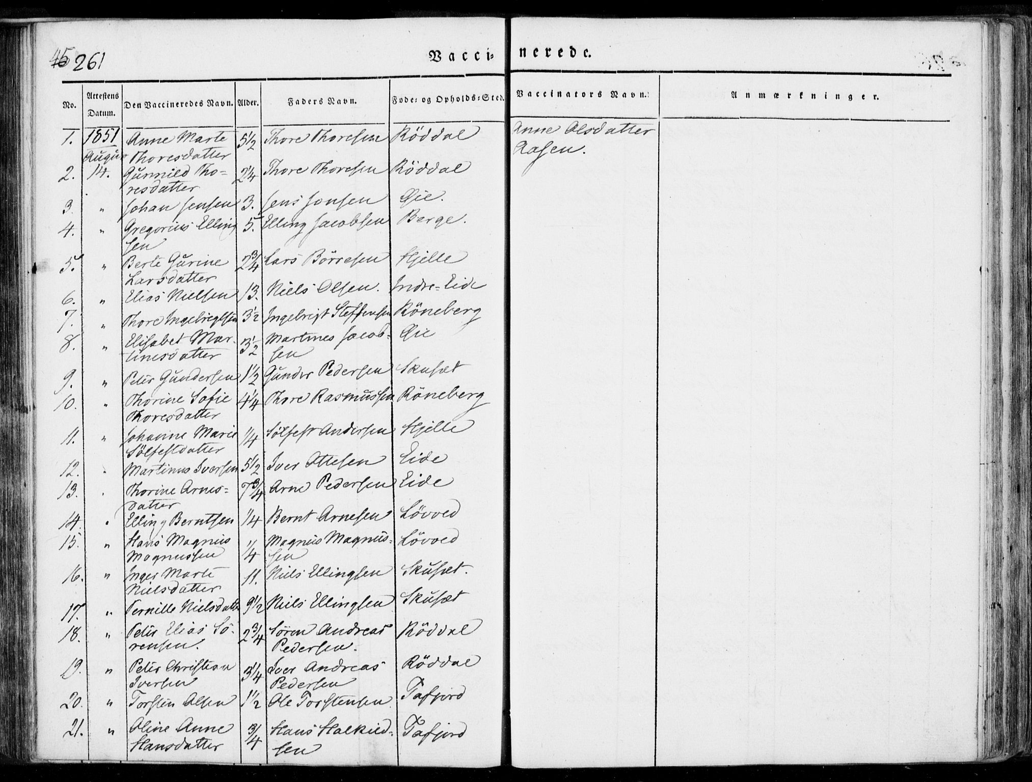 Ministerialprotokoller, klokkerbøker og fødselsregistre - Møre og Romsdal, SAT/A-1454/519/L0248: Parish register (official) no. 519A07, 1829-1860, p. 261