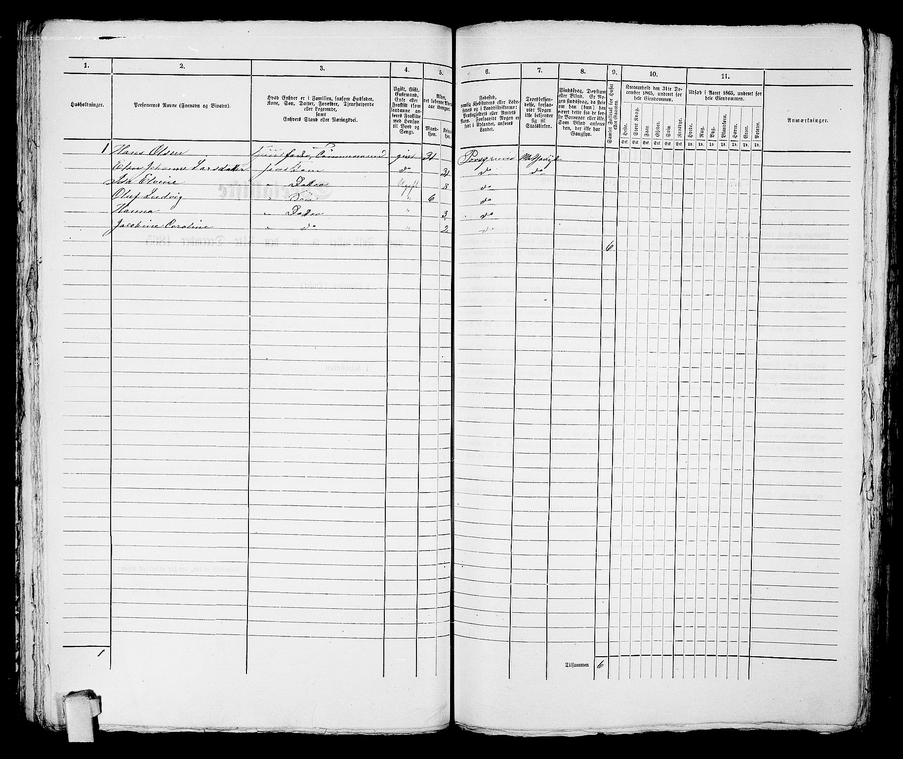 RA, 1865 census for Porsgrunn, 1865, p. 89