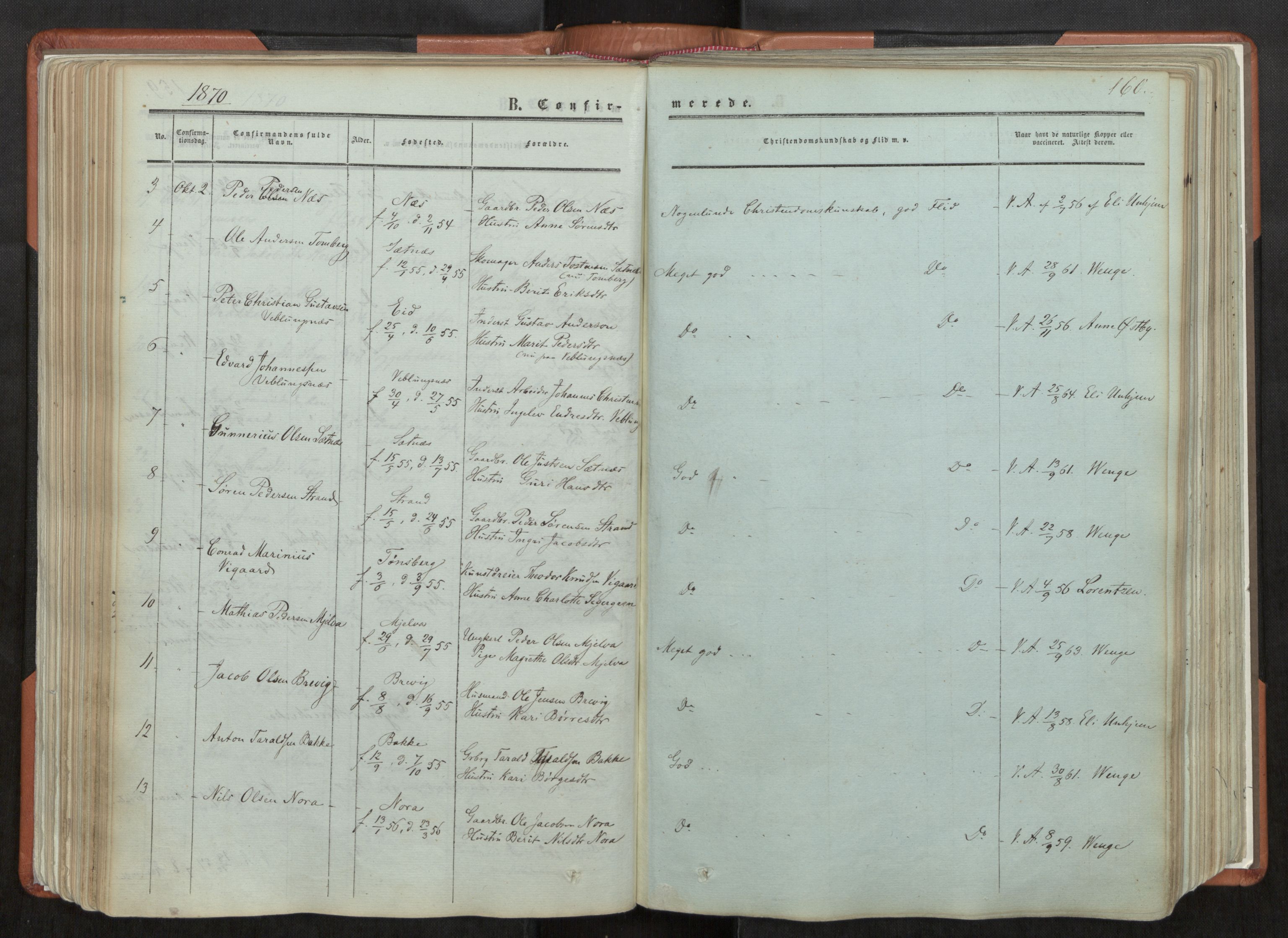 Ministerialprotokoller, klokkerbøker og fødselsregistre - Møre og Romsdal, AV/SAT-A-1454/544/L0572: Parish register (official) no. 544A05, 1854-1886, p. 160