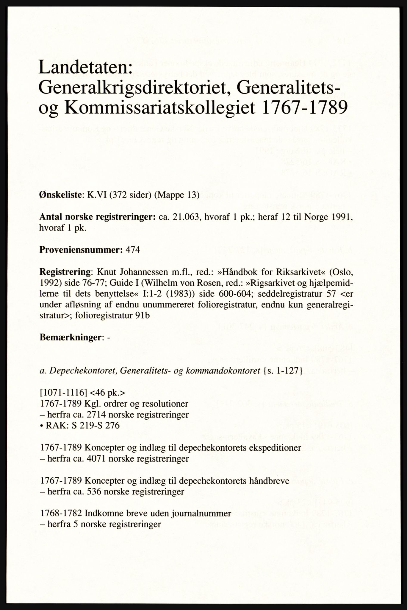 Publikasjoner utgitt av Arkivverket, PUBL/PUBL-001/A/0002: Erik Gøbel: NOREG, Tværregistratur over norgesrelevant materiale i Rigsarkivet i København (2000), 2000, p. 219
