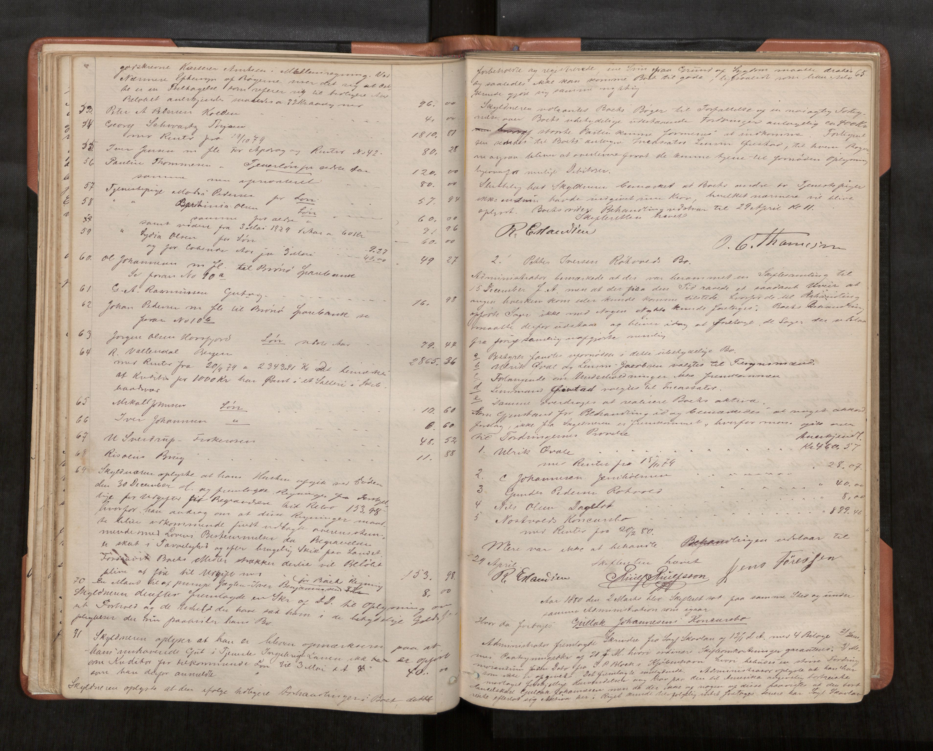 Søndre Helgeland sorenskriveri, AV/SAT-A-4575/1/3/3B/L0002: Skiftebehandlingsprotokoll, 1877-1885, p. 65