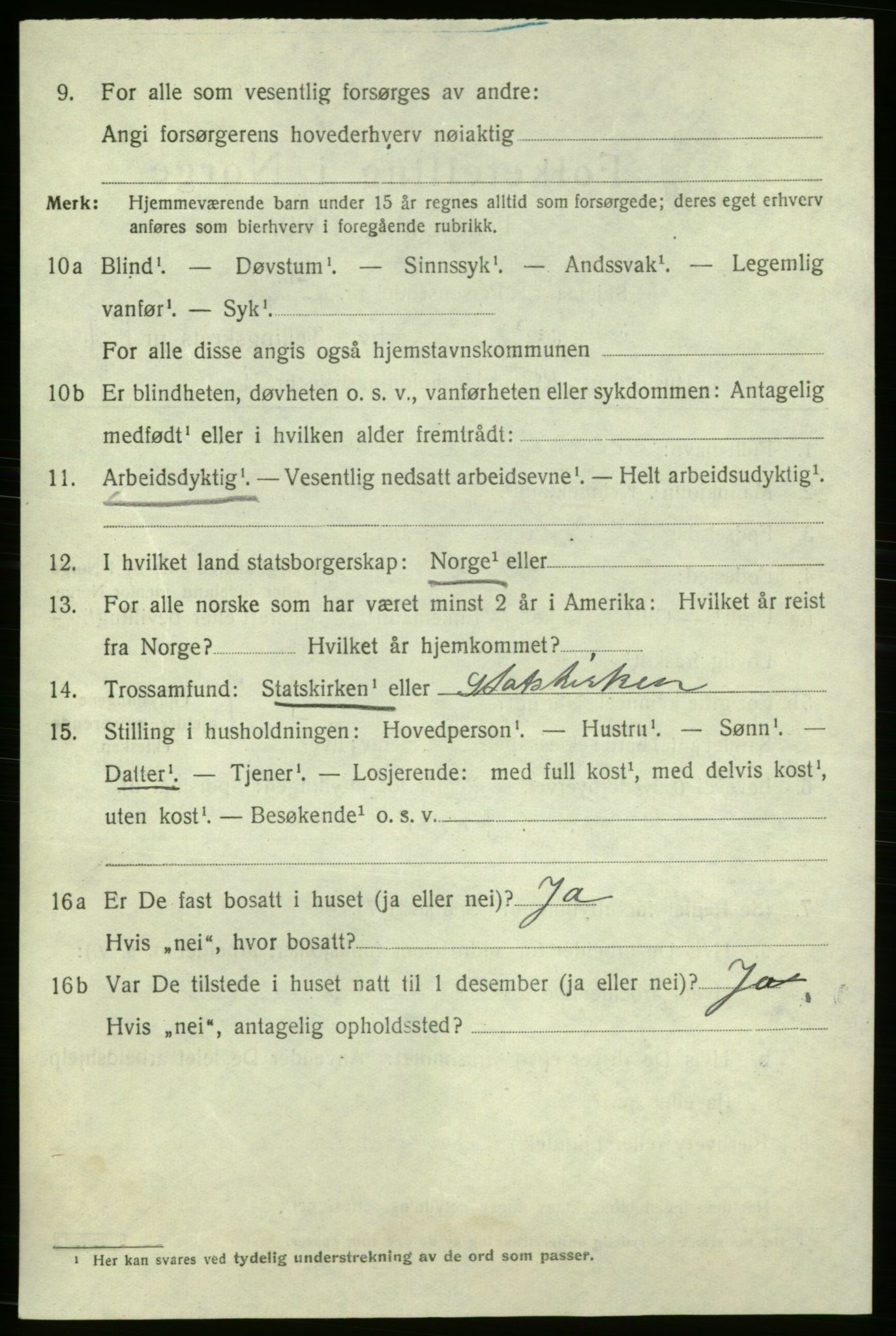 SAO, 1920 census for Fredrikshald, 1920, p. 25953