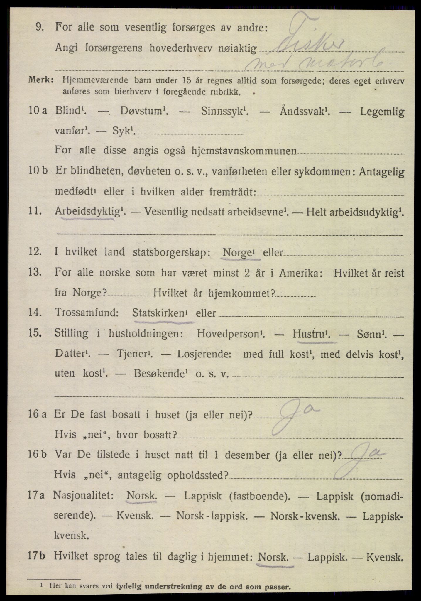 SAT, 1920 census for Dønnes, 1920, p. 1211