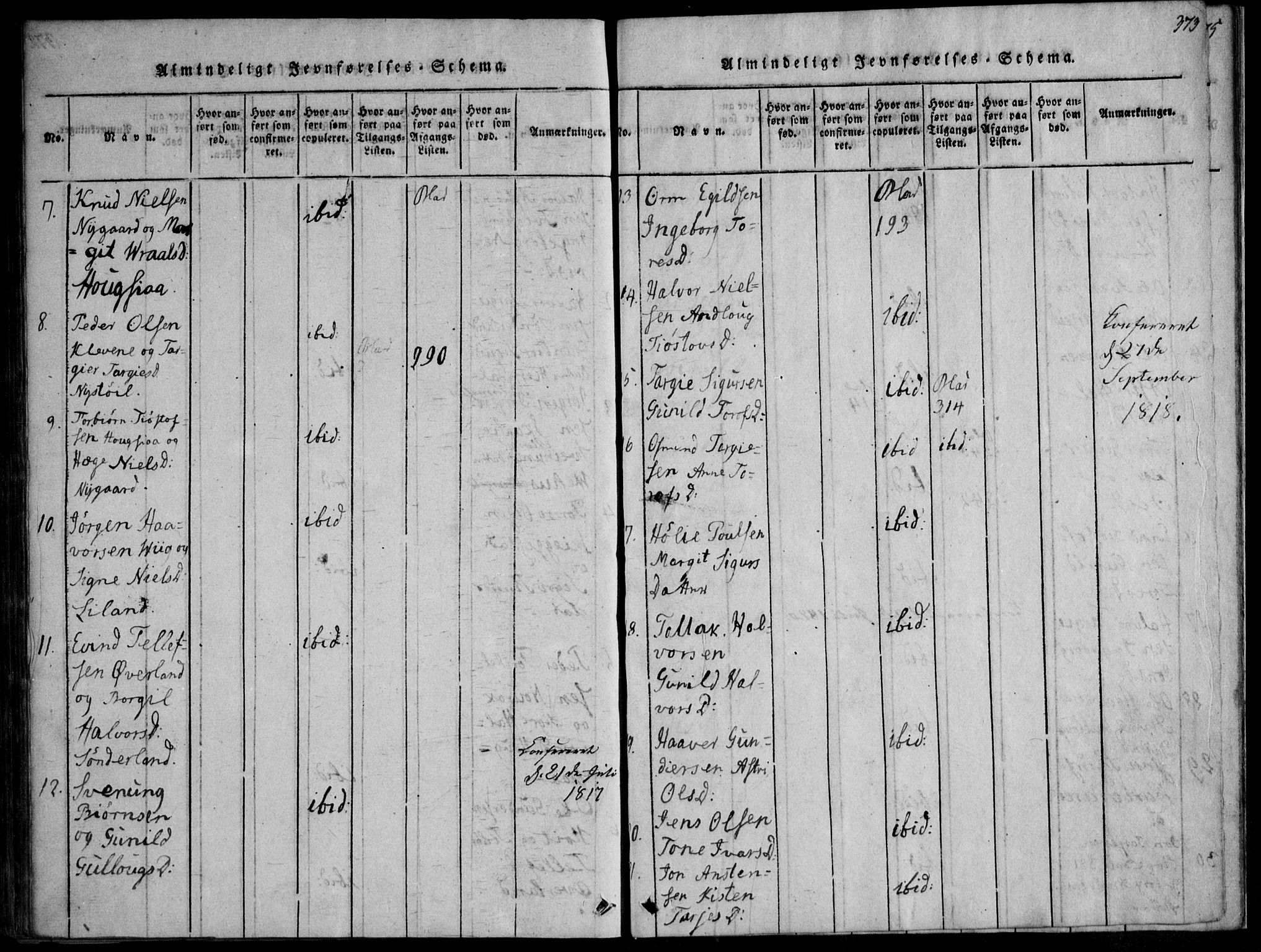 Nissedal kirkebøker, SAKO/A-288/F/Fb/L0001: Parish register (official) no. II 1, 1814-1845, p. 373