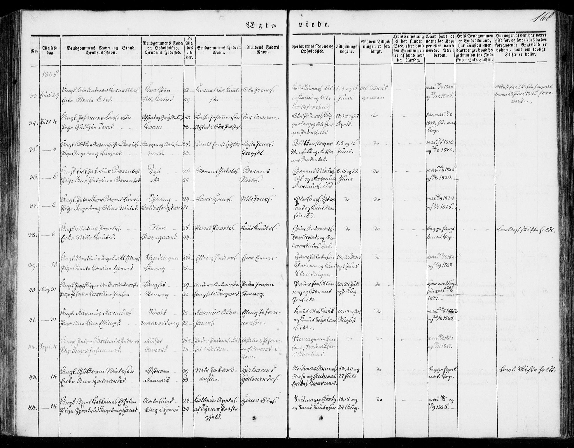 Ministerialprotokoller, klokkerbøker og fødselsregistre - Møre og Romsdal, AV/SAT-A-1454/528/L0396: Parish register (official) no. 528A07, 1839-1847, p. 168