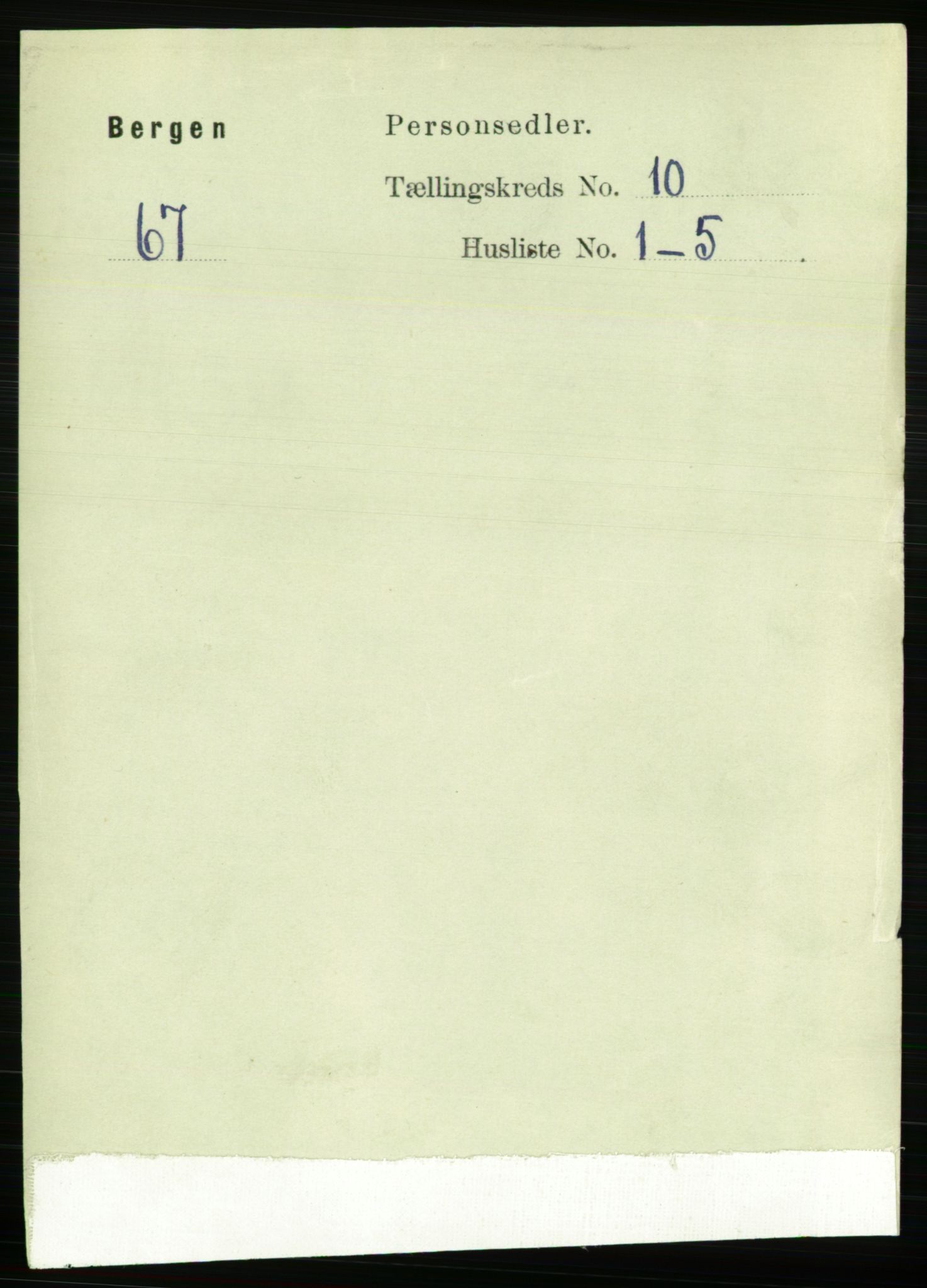 RA, 1891 Census for 1301 Bergen, 1891, p. 18818
