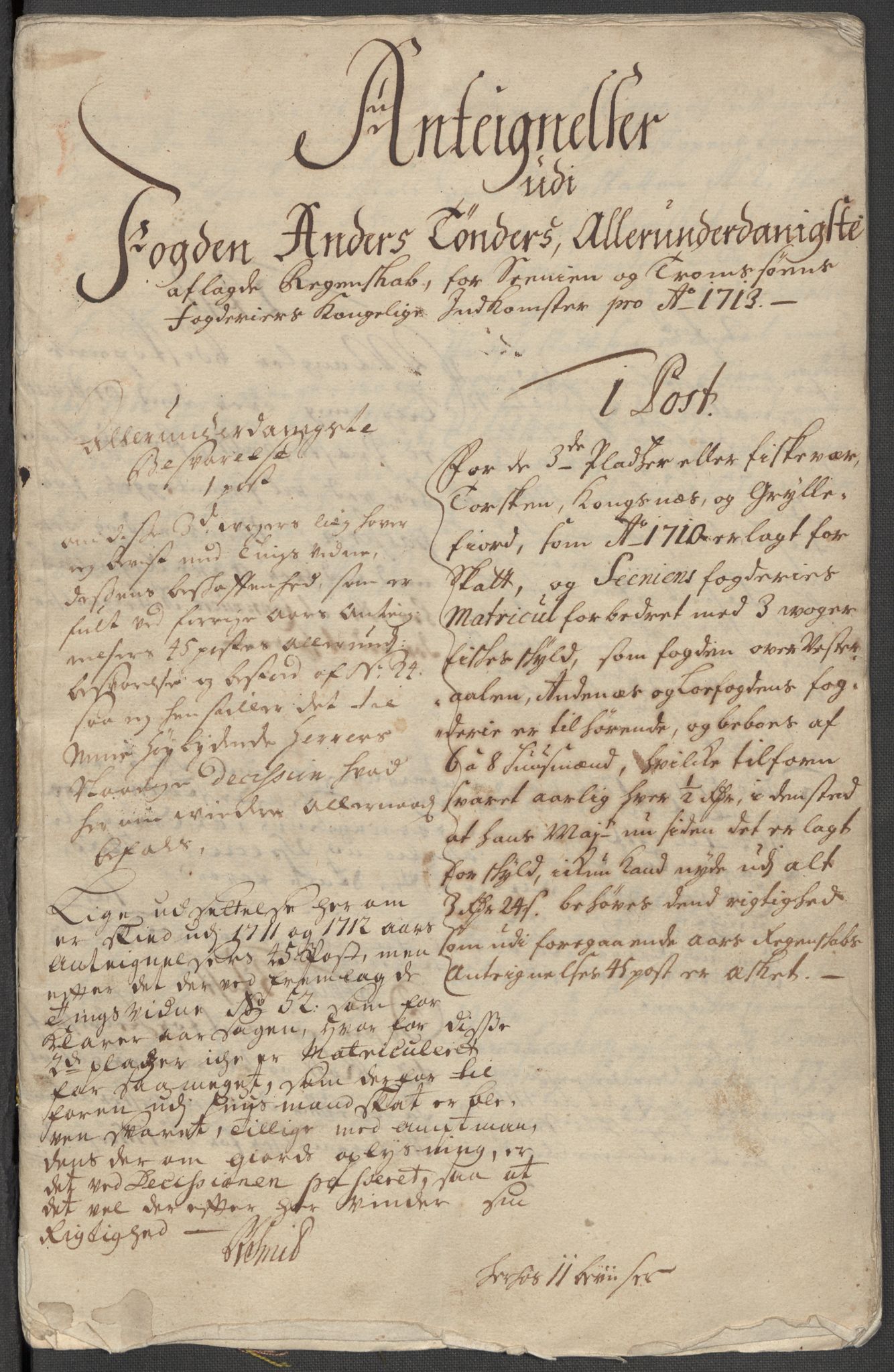 Rentekammeret inntil 1814, Reviderte regnskaper, Fogderegnskap, RA/EA-4092/R68/L4759: Fogderegnskap Senja og Troms, 1713, p. 232