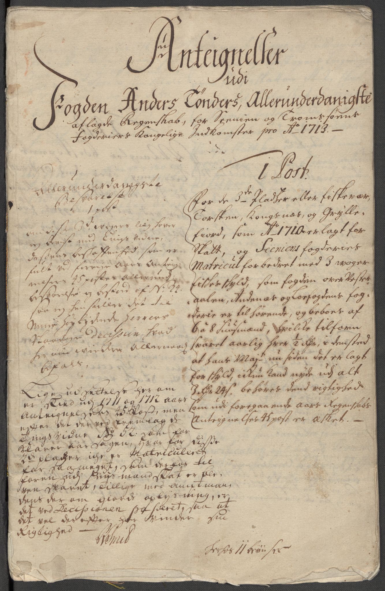 Rentekammeret inntil 1814, Reviderte regnskaper, Fogderegnskap, AV/RA-EA-4092/R68/L4759: Fogderegnskap Senja og Troms, 1713, p. 232