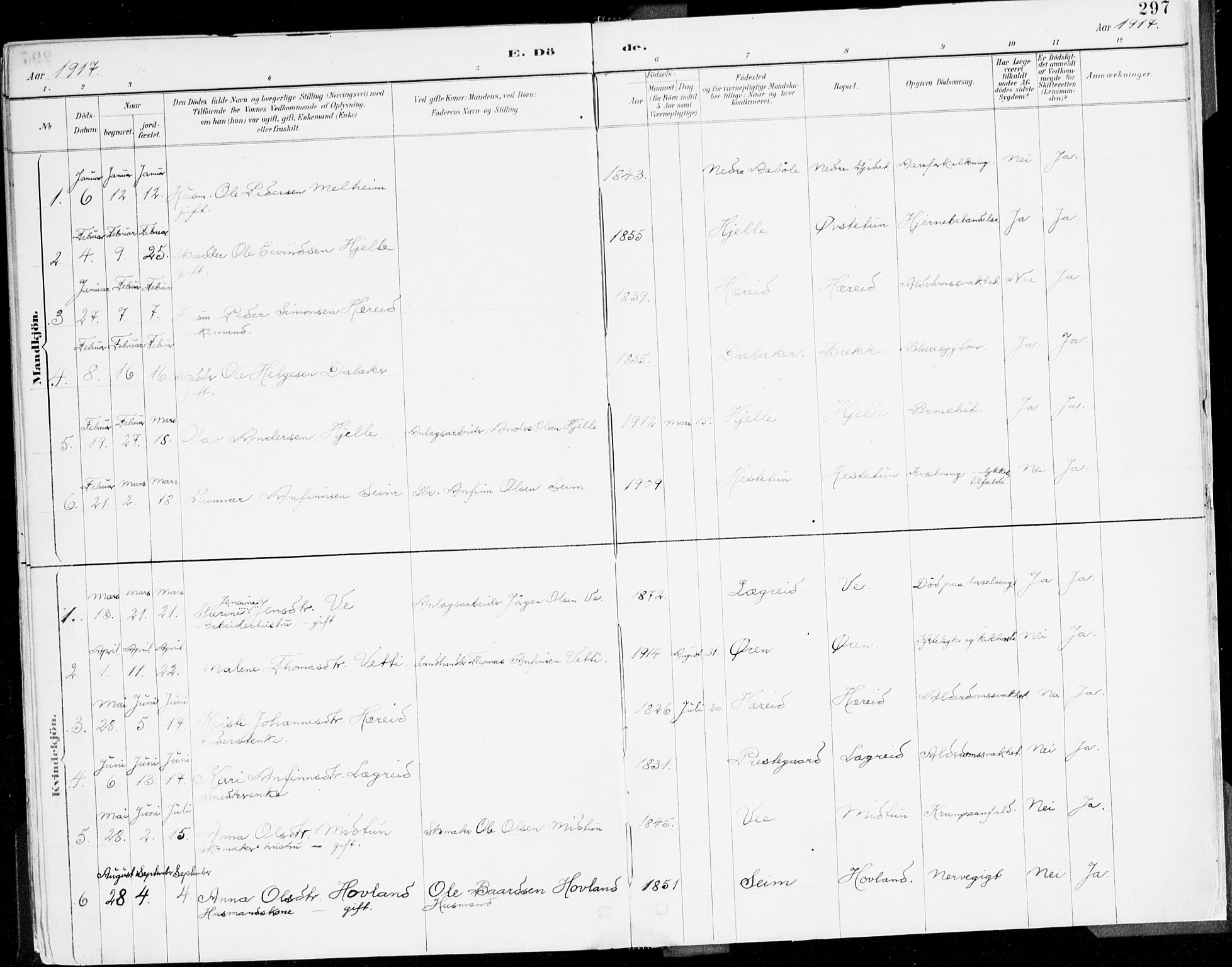 Årdal sokneprestembete, SAB/A-81701: Parish register (official) no. A 5, 1887-1917, p. 297