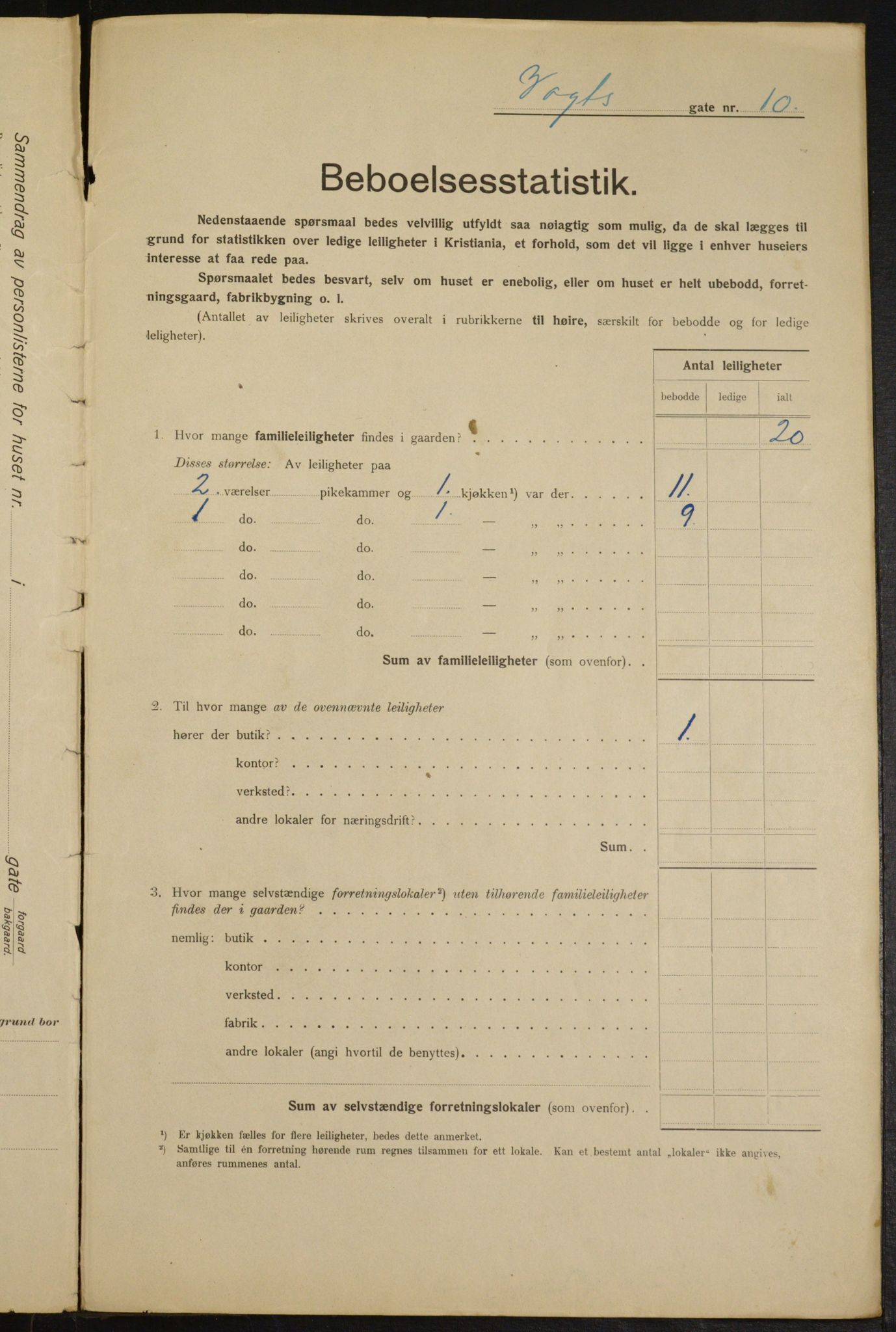 OBA, Municipal Census 1915 for Kristiania, 1915, p. 124829