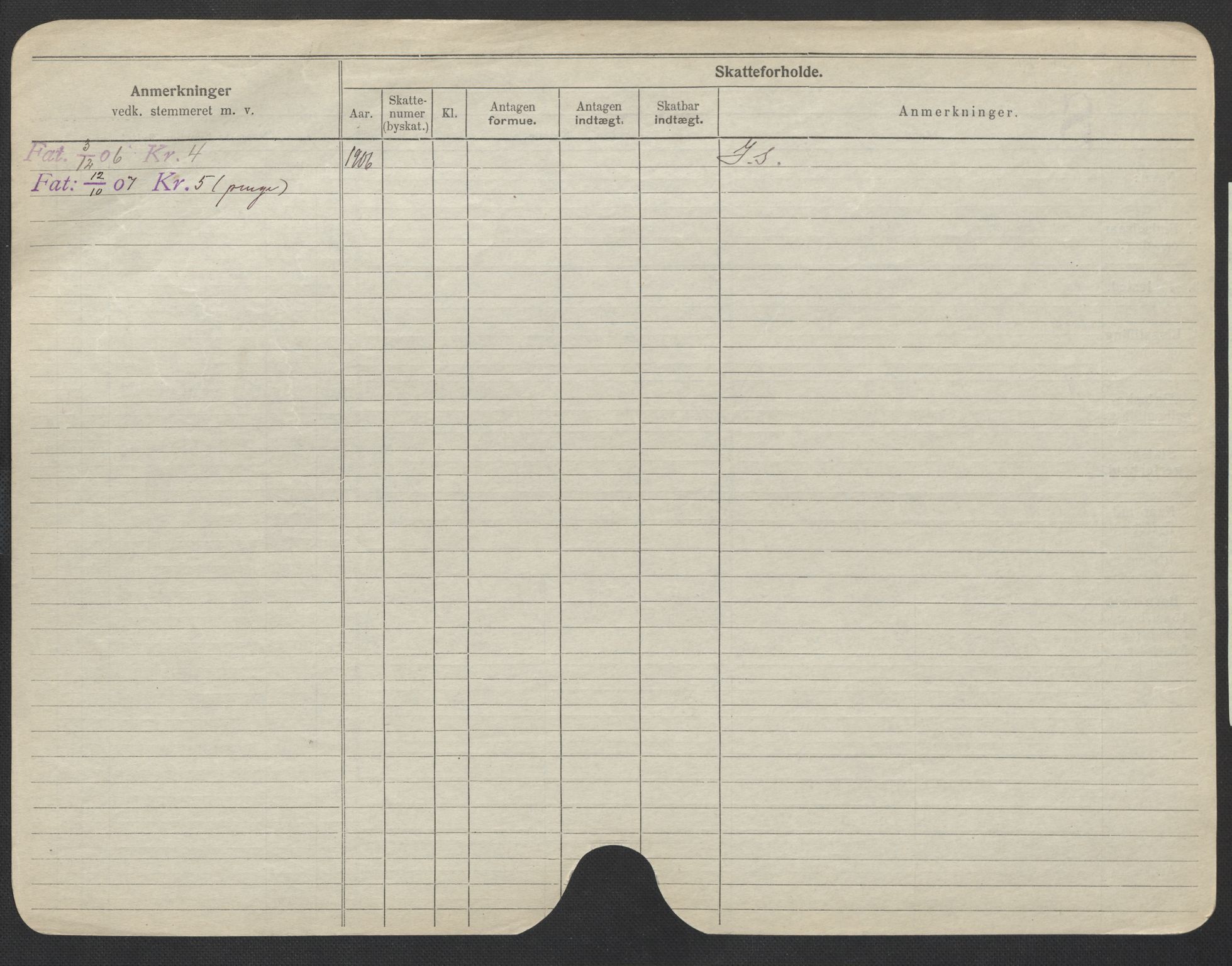 Oslo folkeregister, Registerkort, SAO/A-11715/F/Fa/Fac/L0008: Menn, 1906-1914, p. 276b
