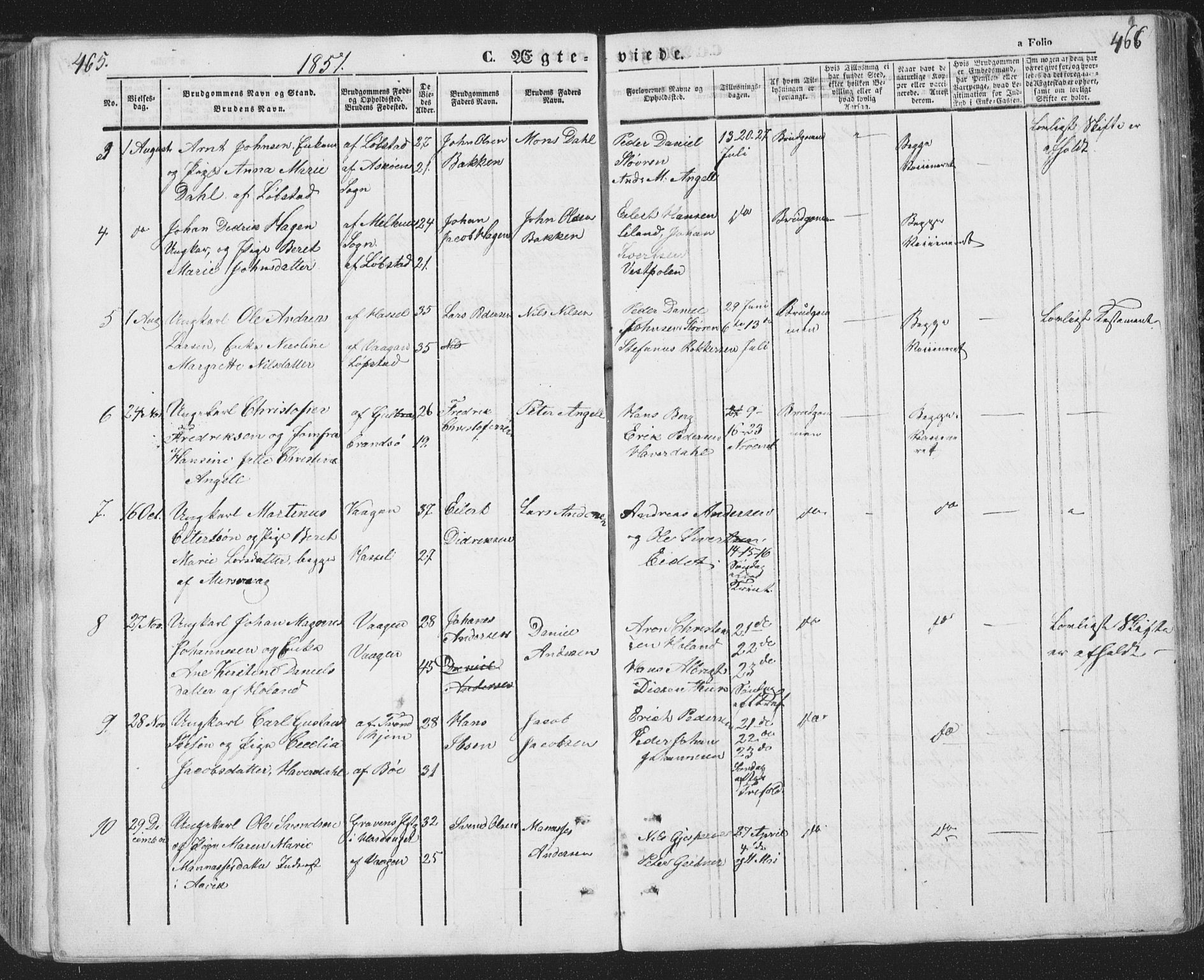 Ministerialprotokoller, klokkerbøker og fødselsregistre - Nordland, SAT/A-1459/874/L1072: Parish register (copy) no. 874C01, 1843-1859, p. 465-466