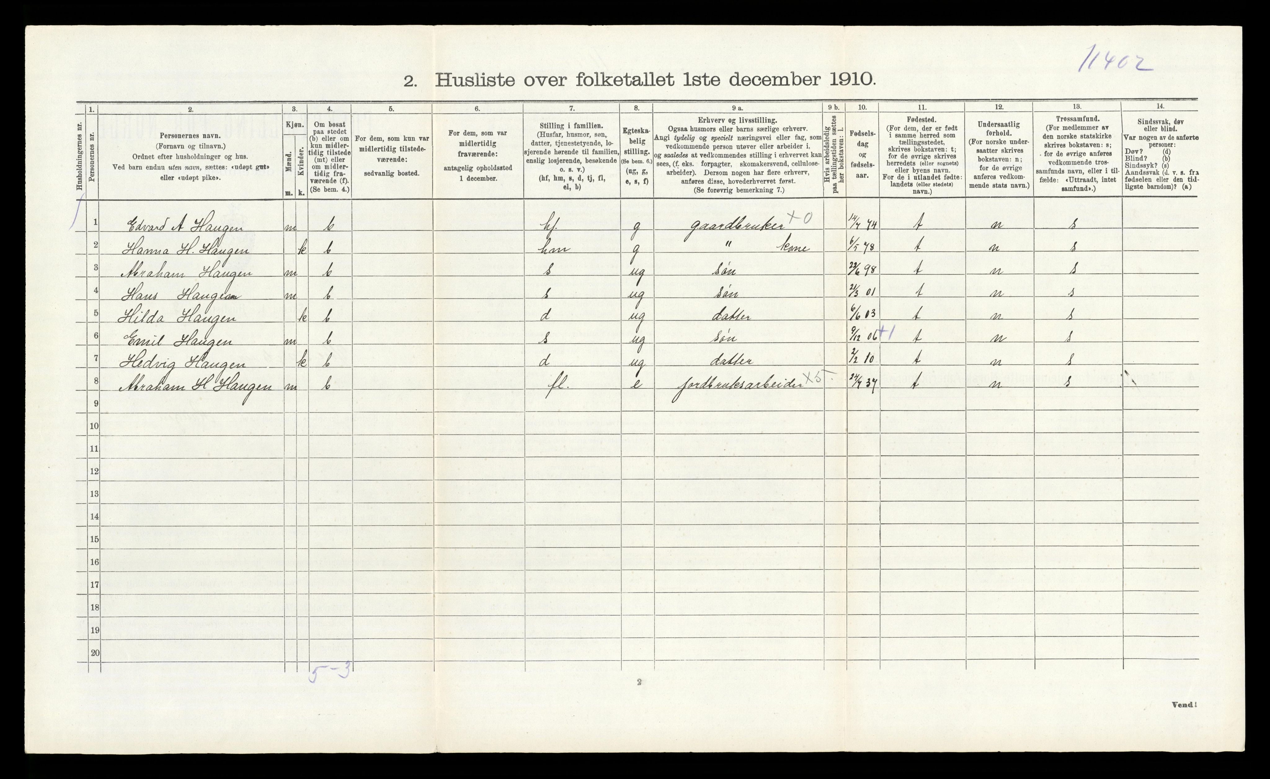 RA, 1910 census for Ytre Sandsvær, 1910, p. 945