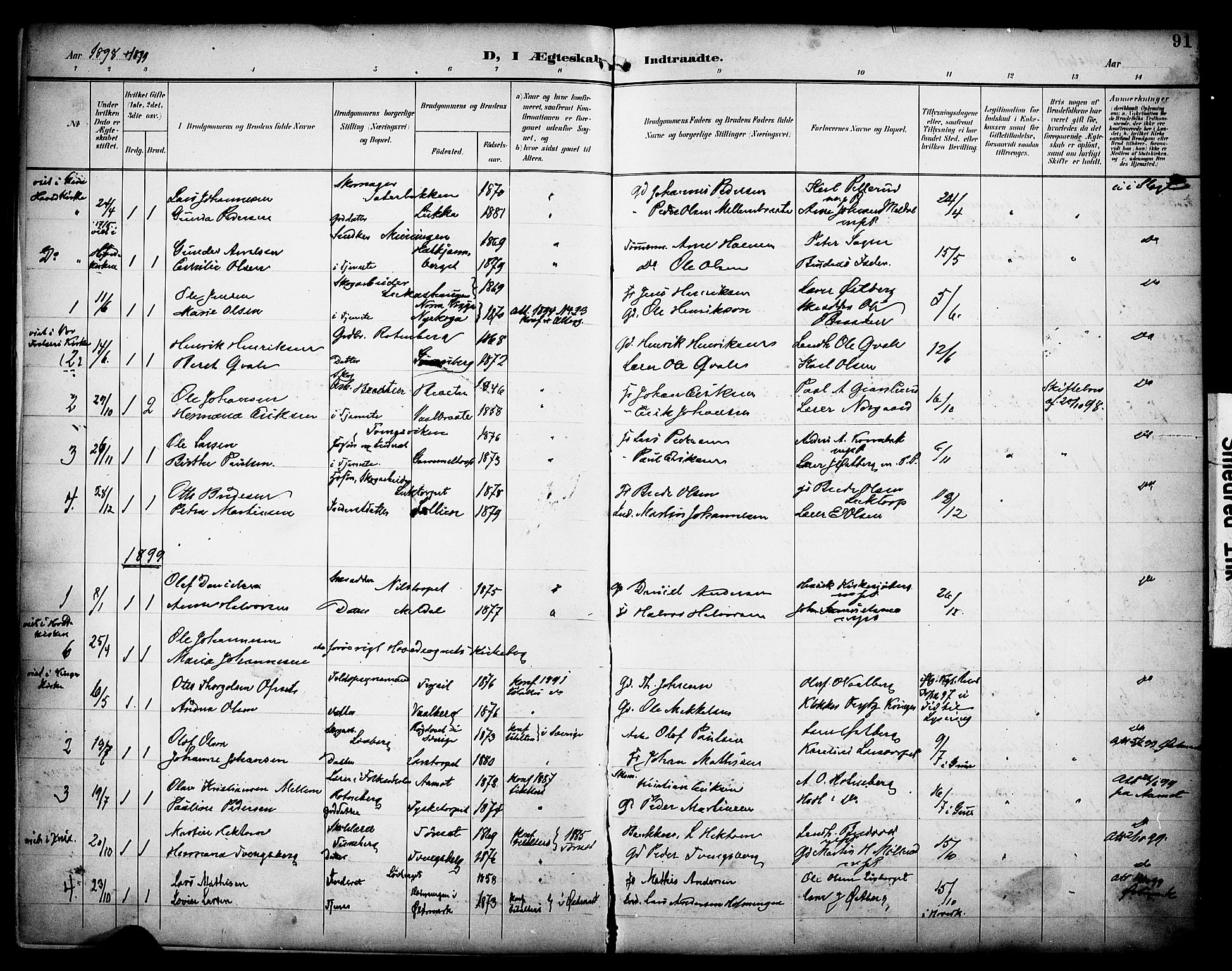 Grue prestekontor, SAH/PREST-036/H/Ha/Haa/L0014: Parish register (official) no. 14, 1898-1915, p. 91