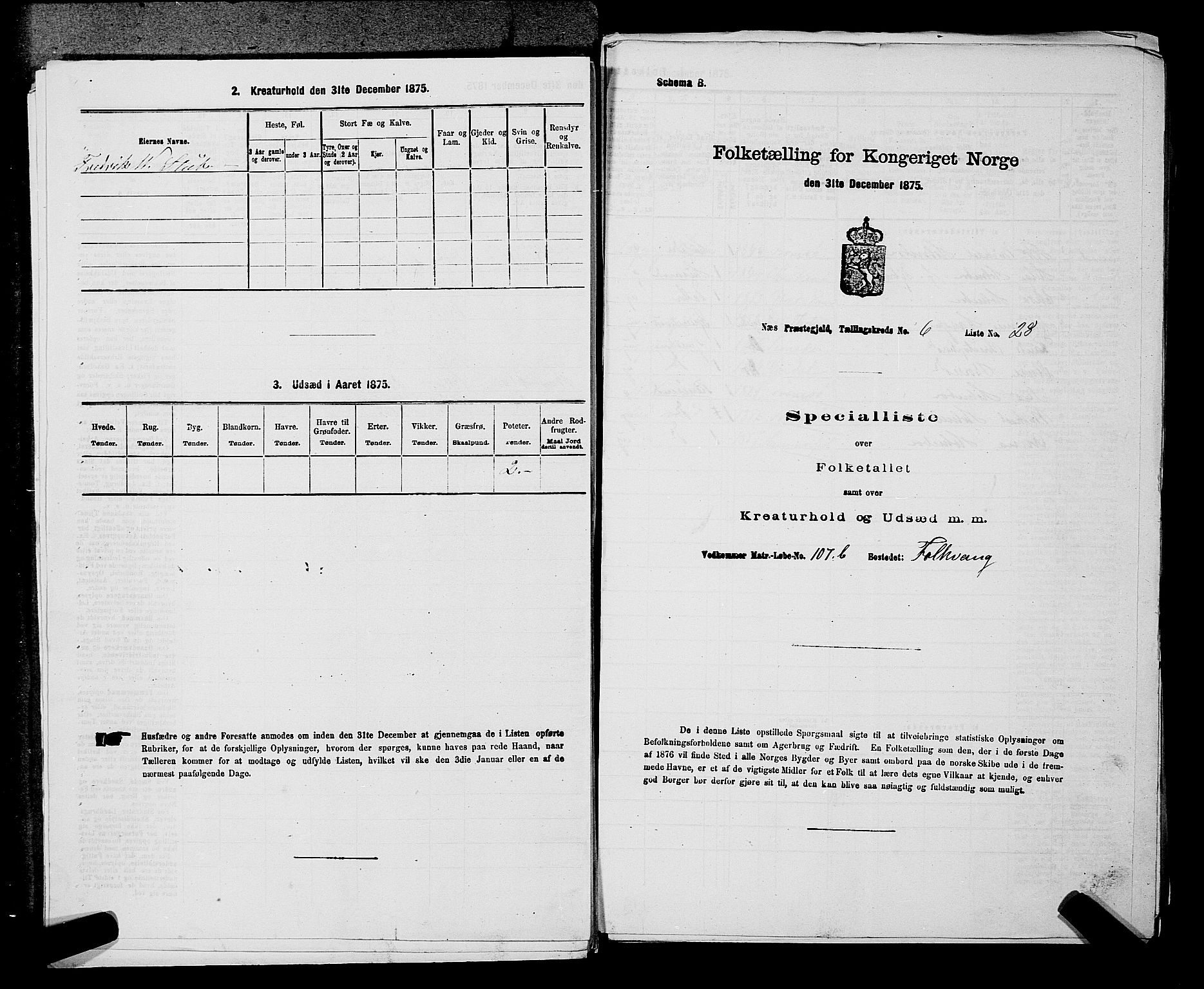 RA, 1875 census for 0236P Nes, 1875, p. 939