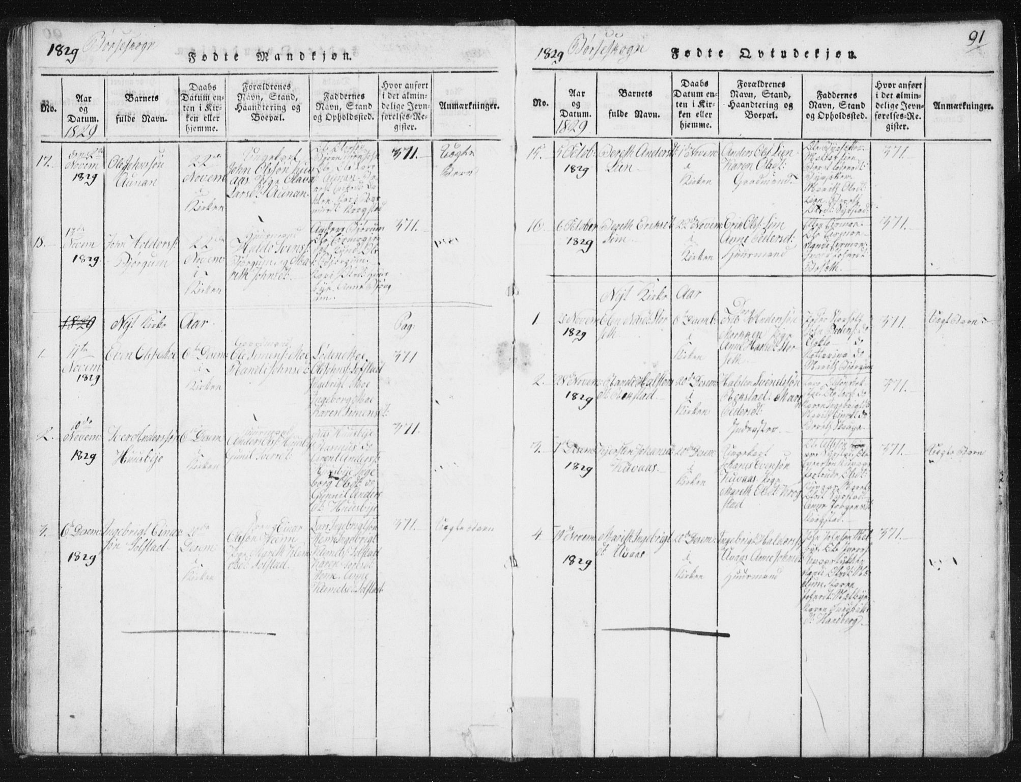 Ministerialprotokoller, klokkerbøker og fødselsregistre - Sør-Trøndelag, AV/SAT-A-1456/665/L0770: Parish register (official) no. 665A05, 1817-1829, p. 91