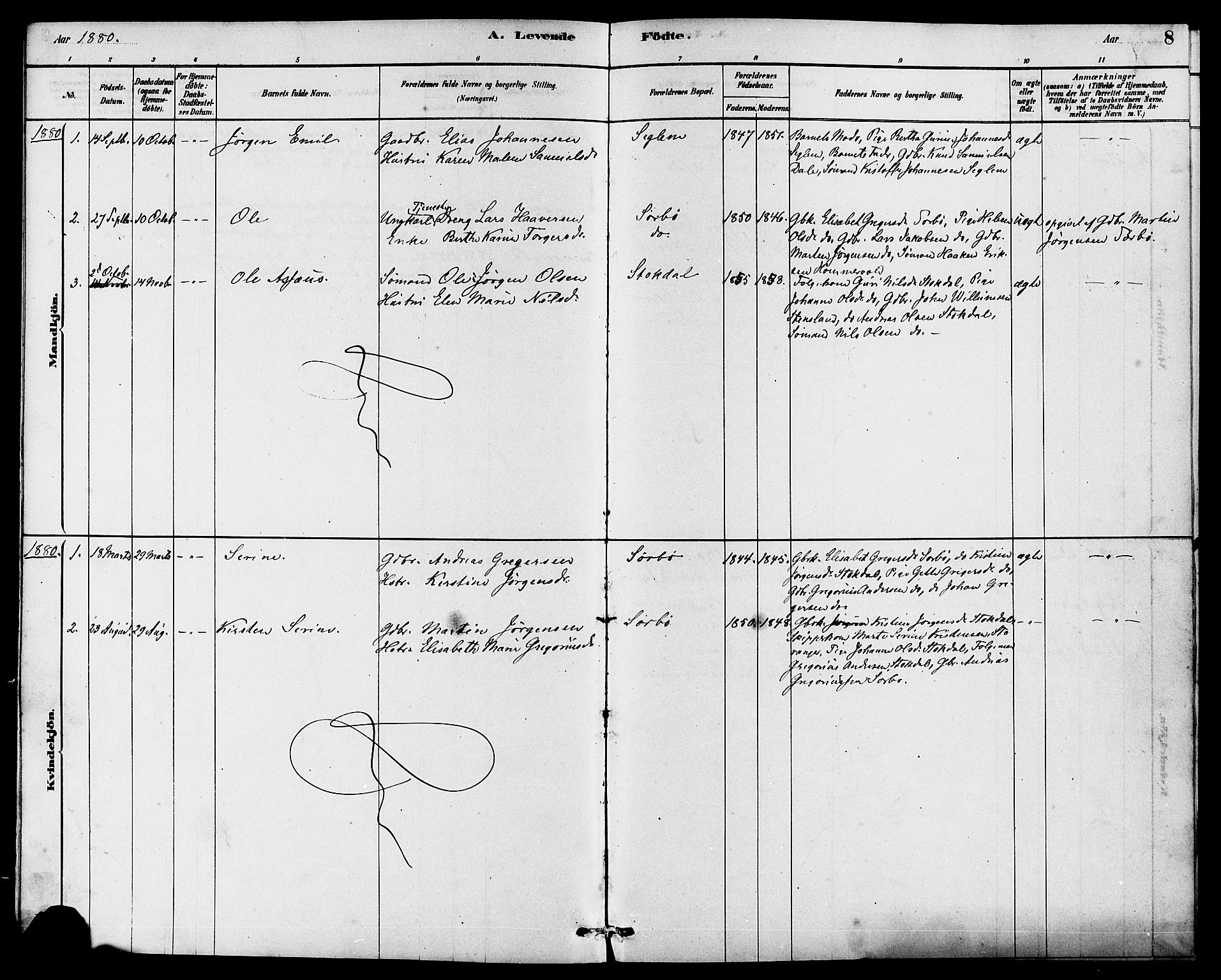 Rennesøy sokneprestkontor, SAST/A -101827/H/Ha/Haa/L0008: Parish register (official) no. A 8, 1878-1890, p. 8