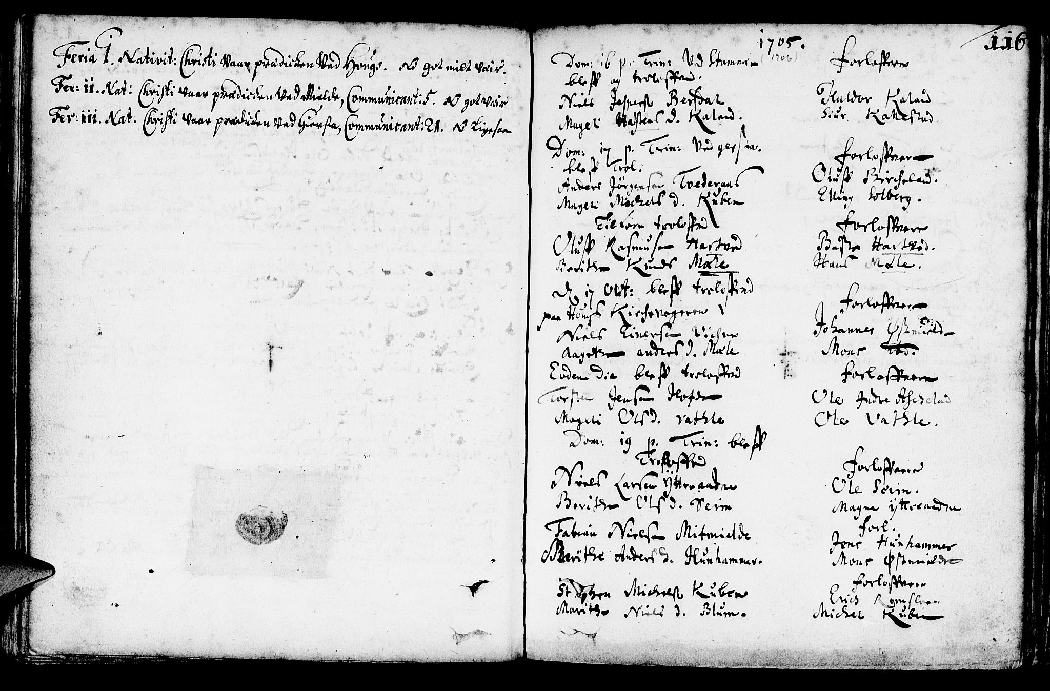 Haus sokneprestembete, AV/SAB-A-75601/H/Haa: Parish register (official) no. A 1, 1691-1712, p. 116