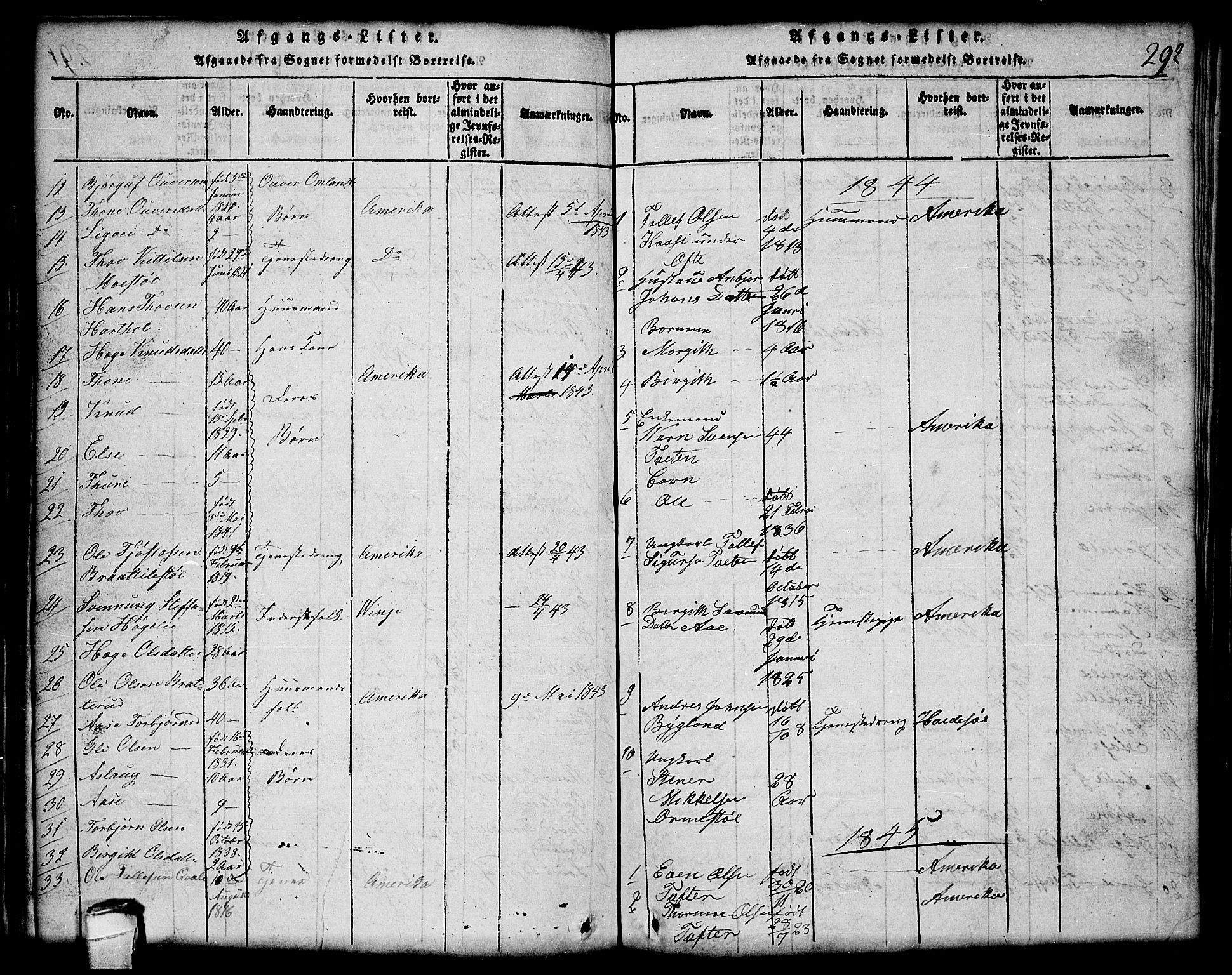 Lårdal kirkebøker, SAKO/A-284/G/Gc/L0001: Parish register (copy) no. III 1, 1815-1854, p. 292