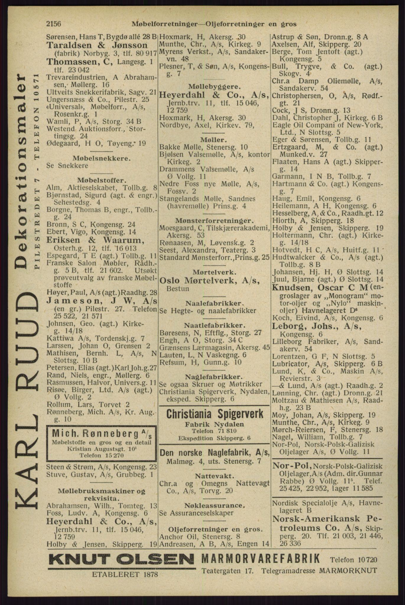 Kristiania/Oslo adressebok, PUBL/-, 1929, p. 2156