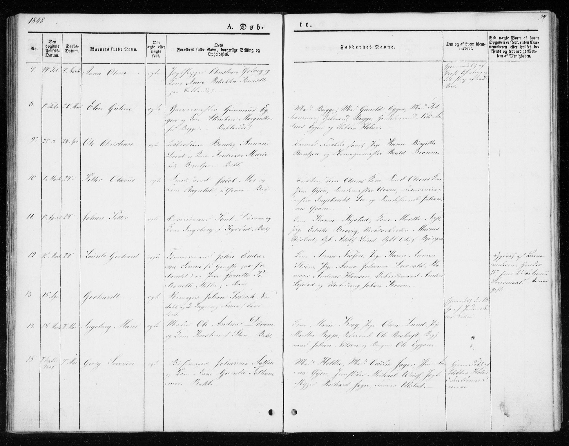 Ministerialprotokoller, klokkerbøker og fødselsregistre - Sør-Trøndelag, AV/SAT-A-1456/604/L0183: Parish register (official) no. 604A04, 1841-1850, p. 39